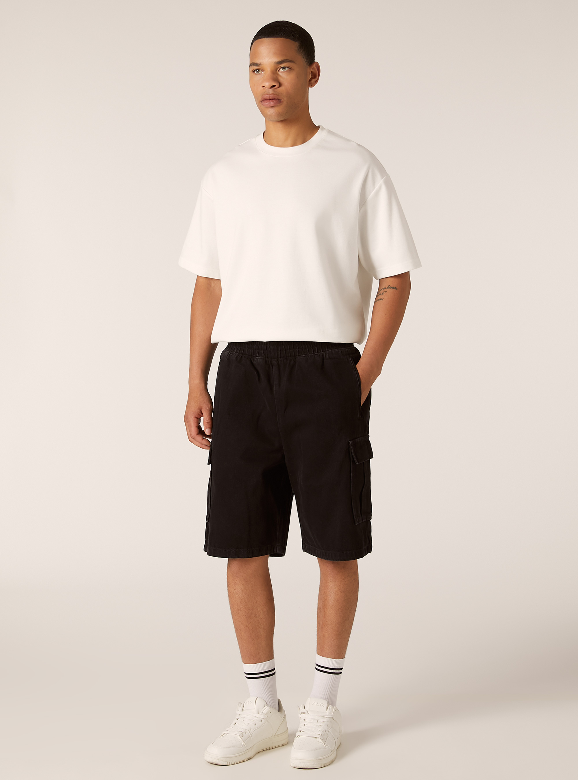 Cargo-Bermudashorts aus Twill, BK1 BLACK