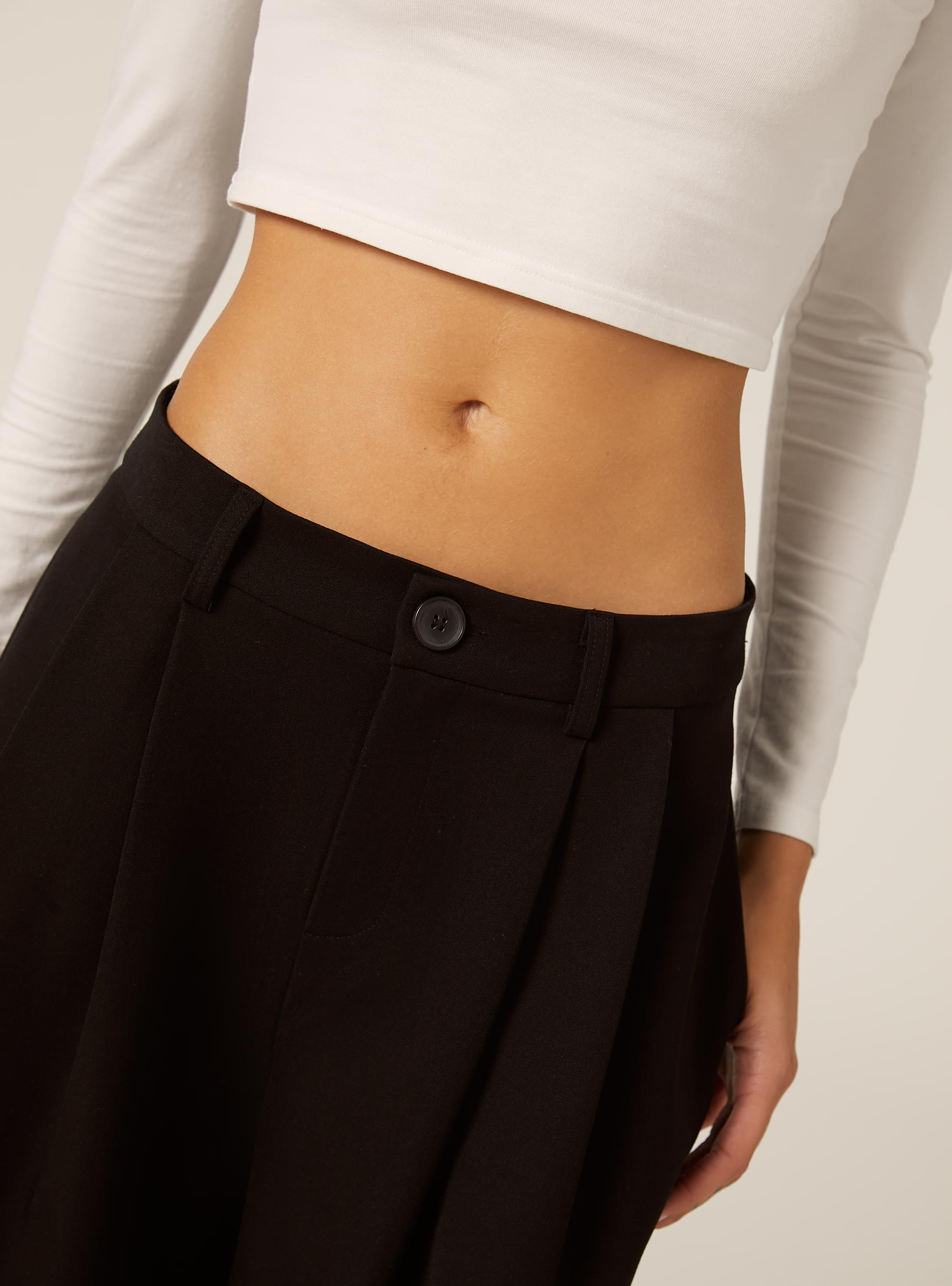 Pantalon large &agrave; pinces, BK1 BLACK