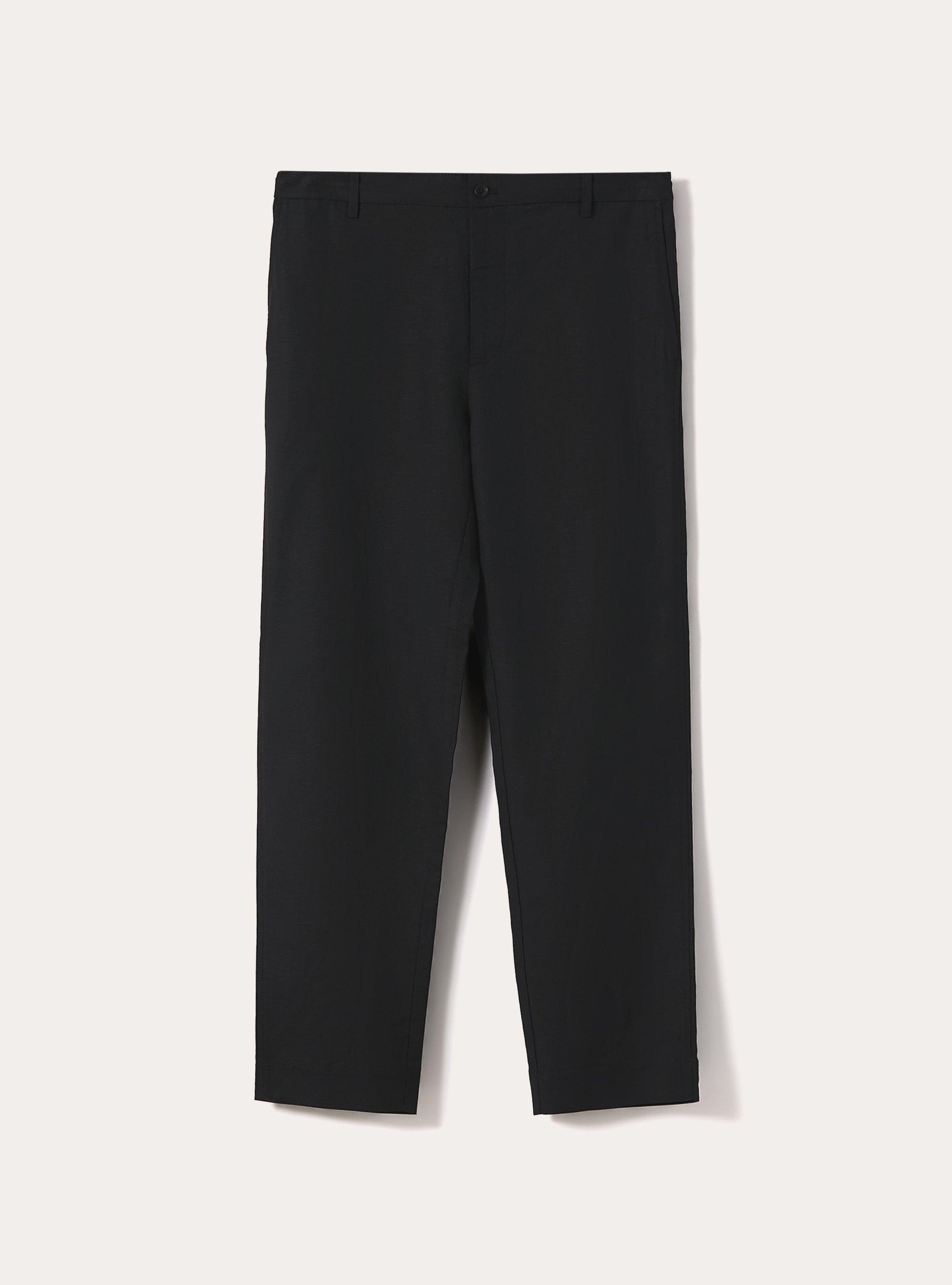 Linen blend chino trousers, BK1 BLACK