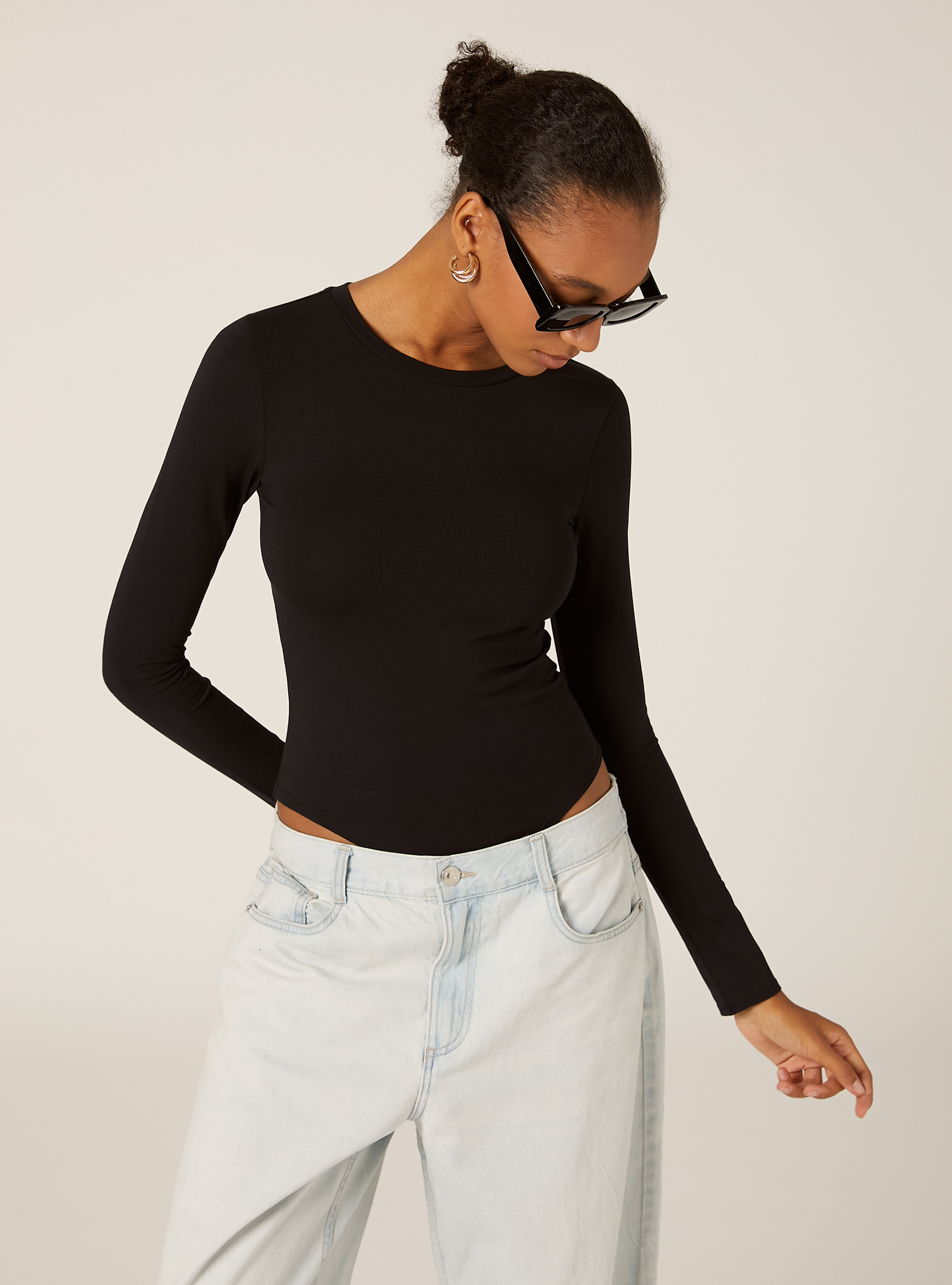 Body &agrave; manches longues, BK1 BLACK