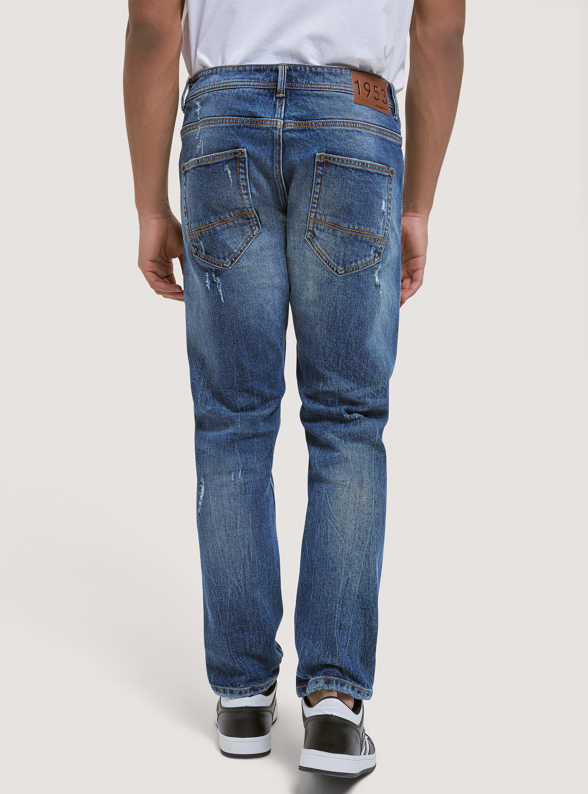Jean Slim Fit en coton, D002 MEDIUM DARK BLUE