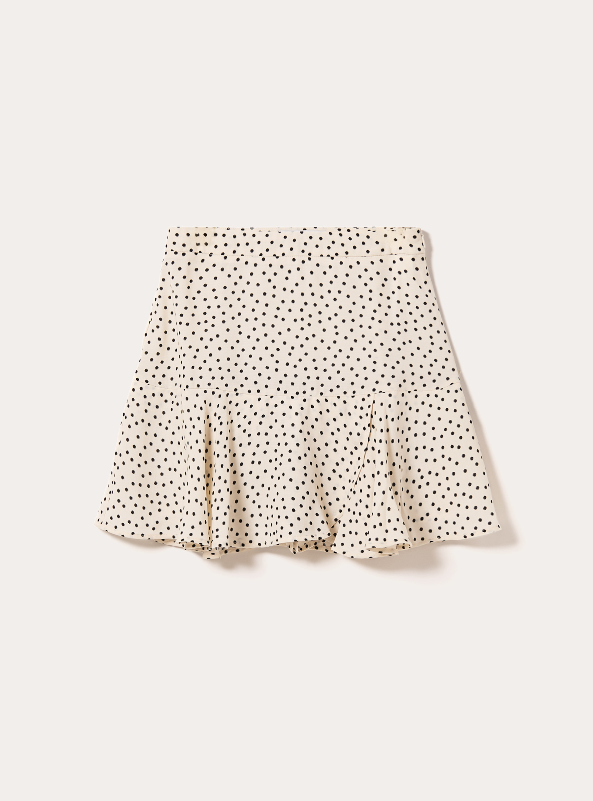 Printed skort with ruffles, WH1 OFF WHITE