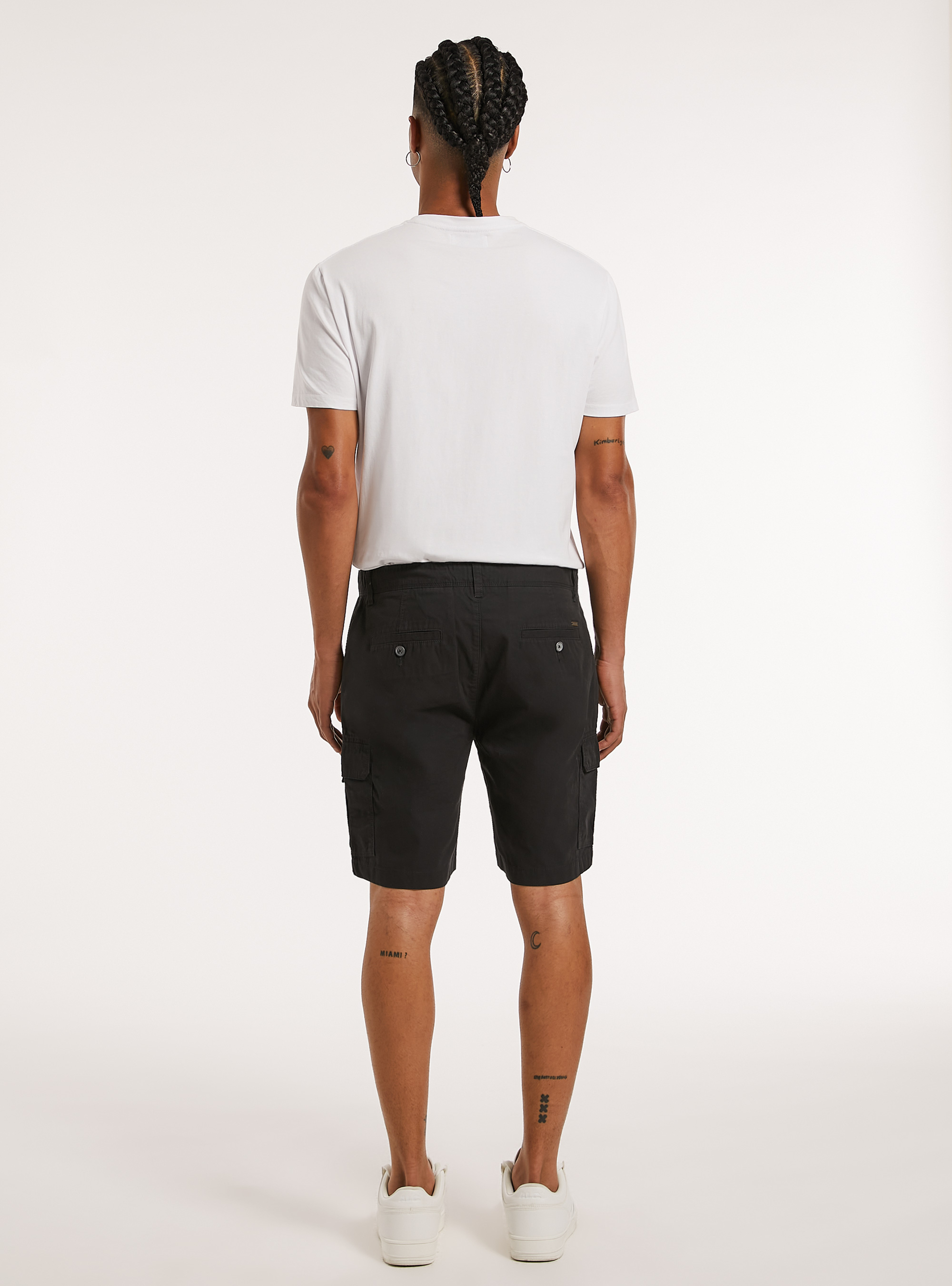 Bermudas cargo de algod&oacute;n, BK1 BLACK