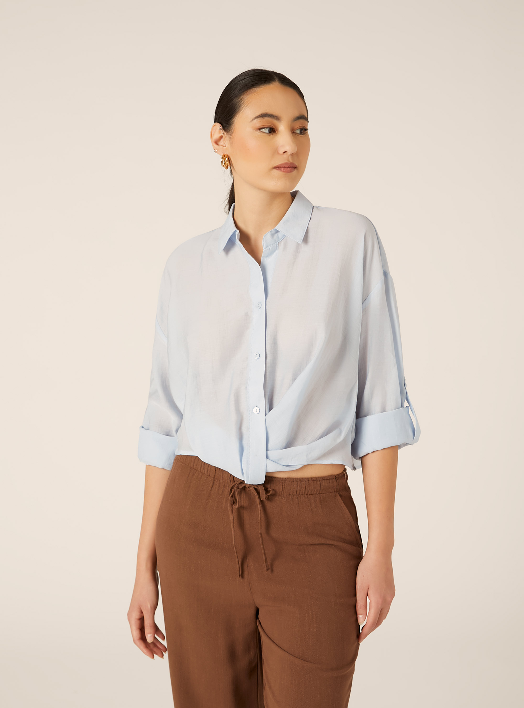 Camisa Oversize Ligera, AZ2 AZURE MEDIUM