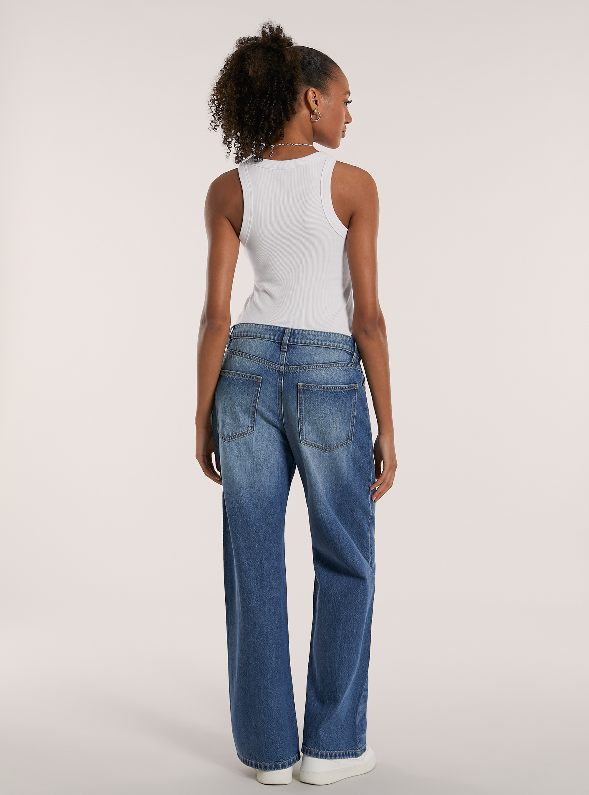 Jean de coupe ample, D003 MEDIUM BLUE