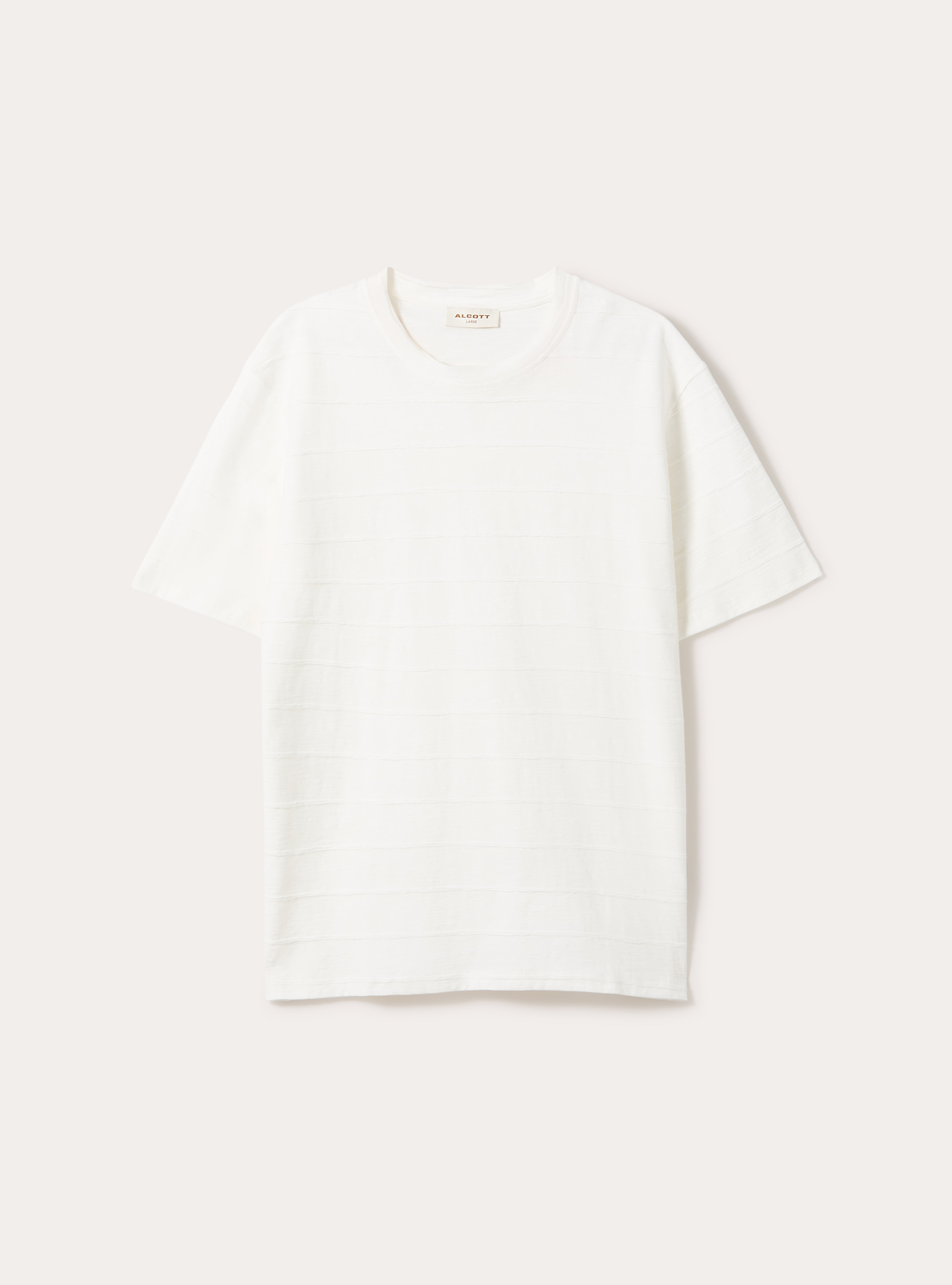 Camiseta de manga corta con textura, WH2 WHITE