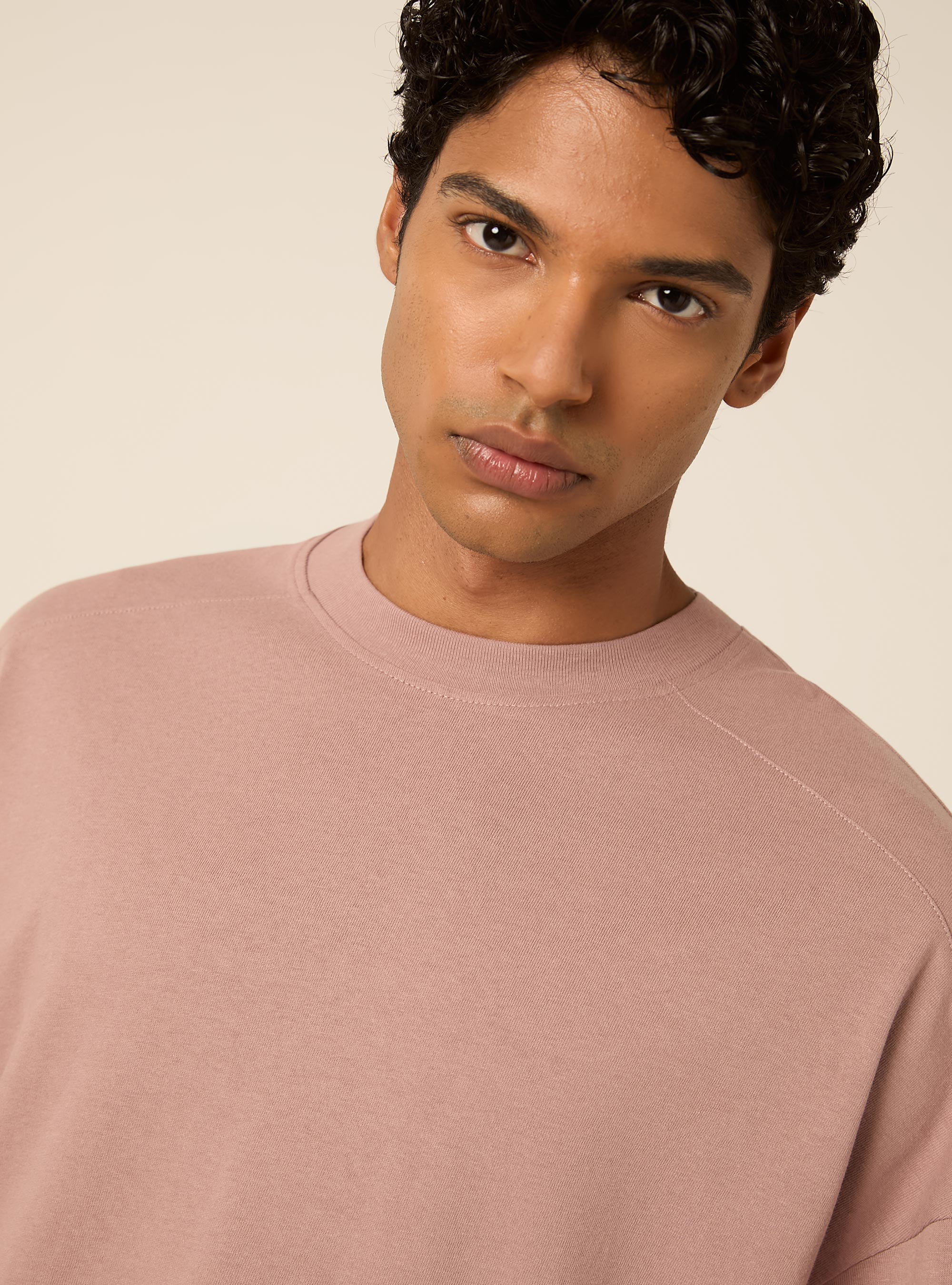 Boxy fit short sleeve tee with dropped shoulders, PK2 PINK MEDIUM
