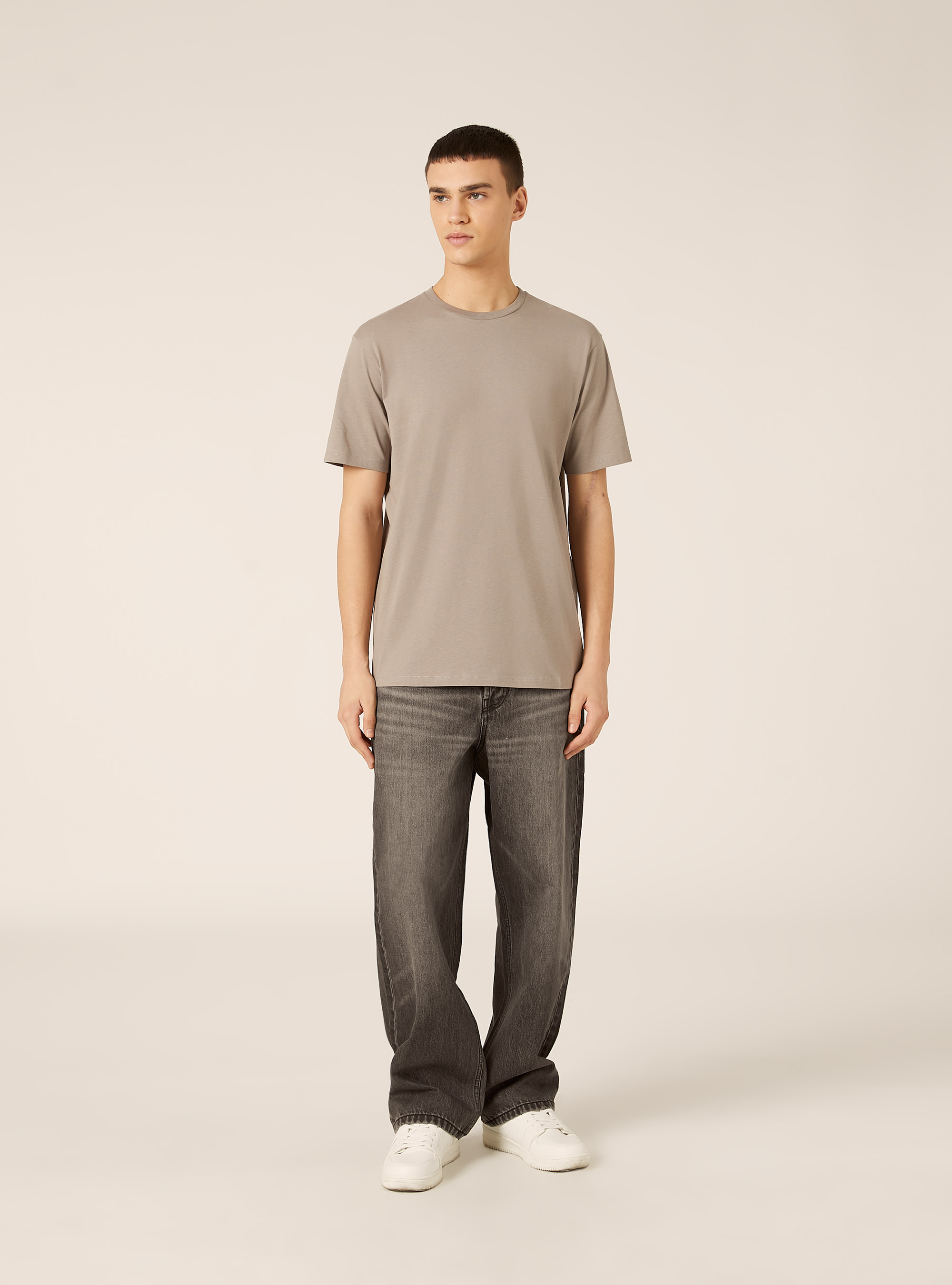 Basic Cotton T-Shirt, GY2 GREY MEDIUM