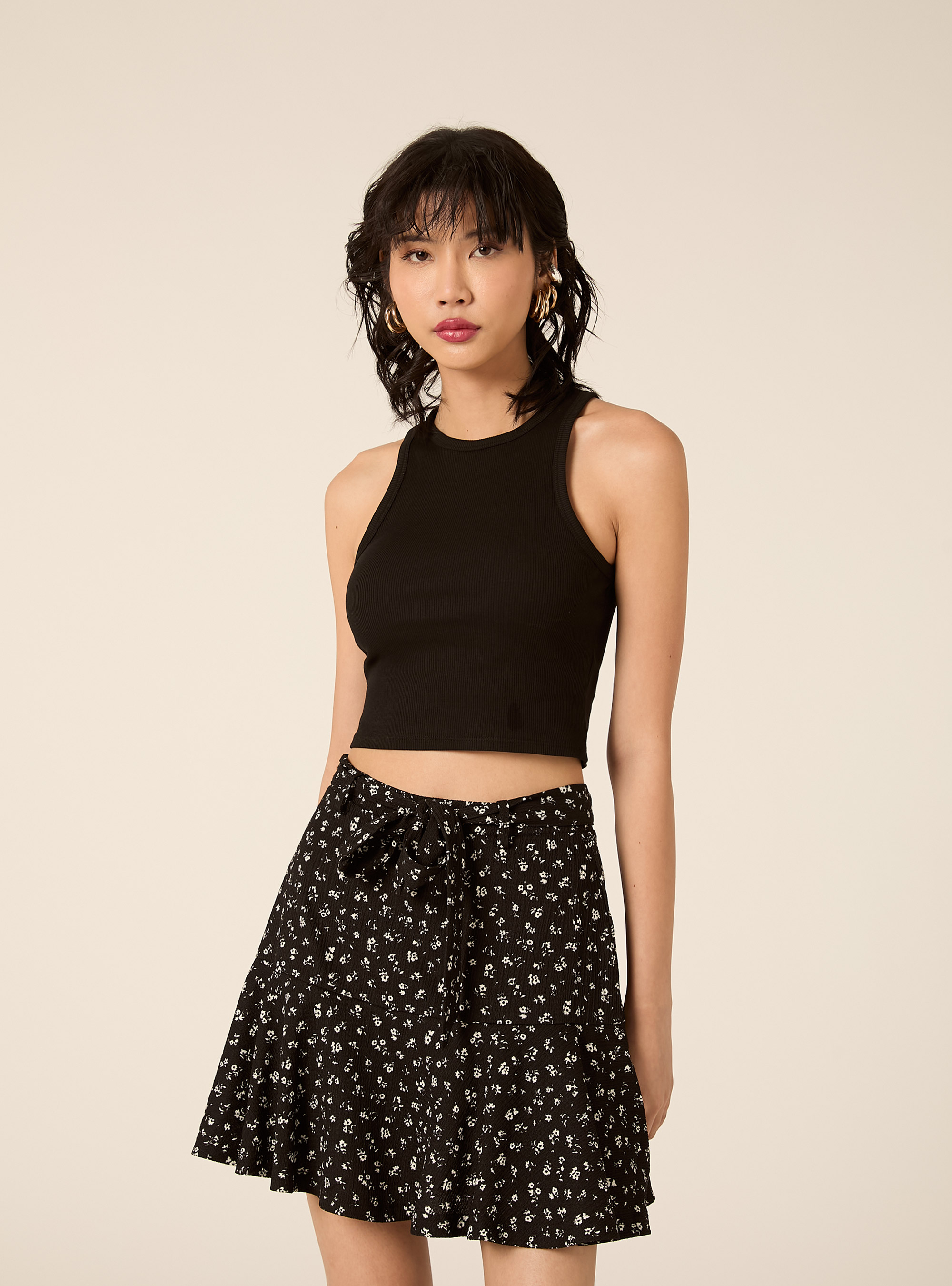 Camiseta sin mangas corta de canal&eacute;, BK1 BLACK