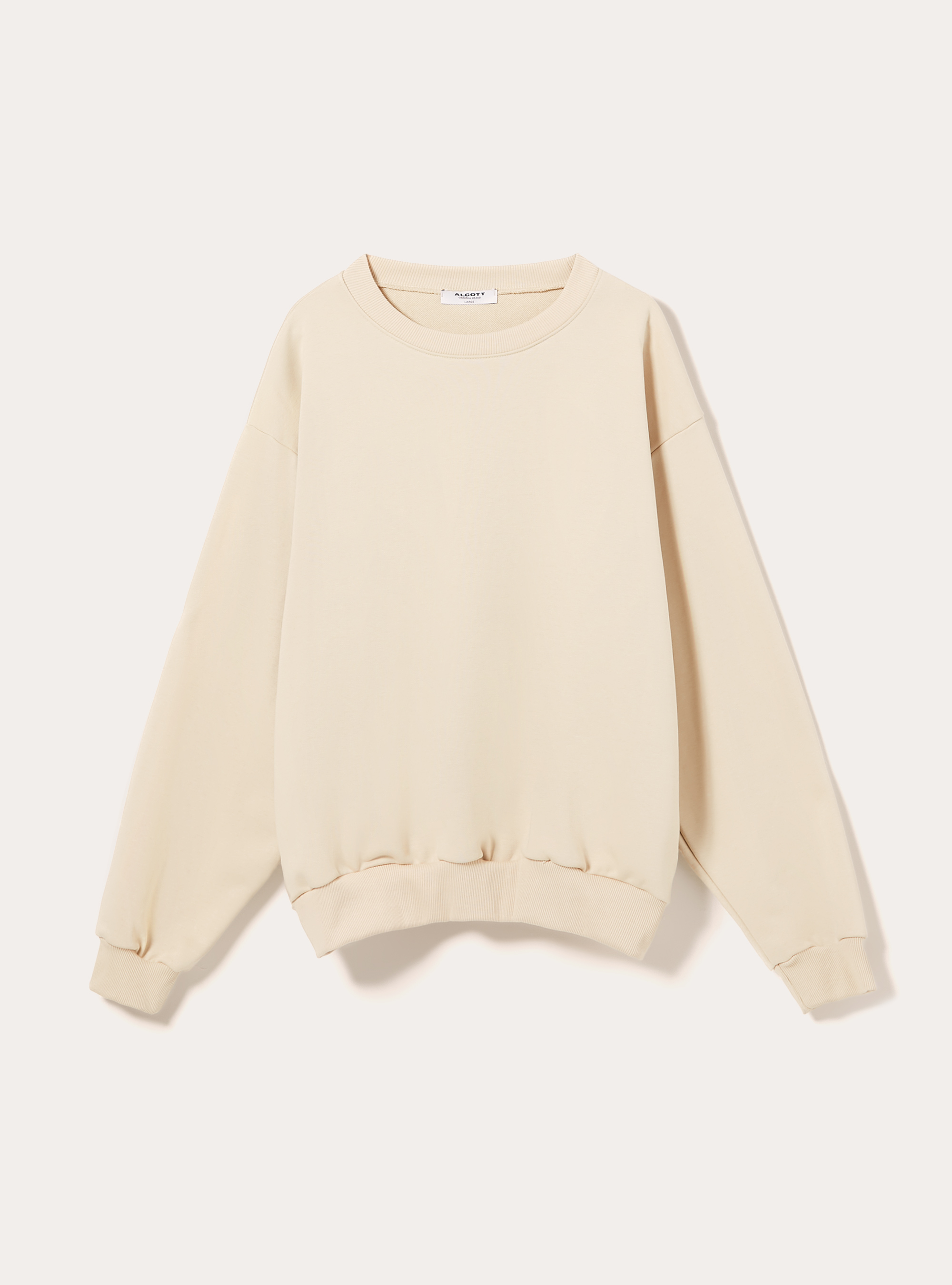 Sweat &agrave; col ras-du-cou boxy fit, BG3 BEIGE LIGHT