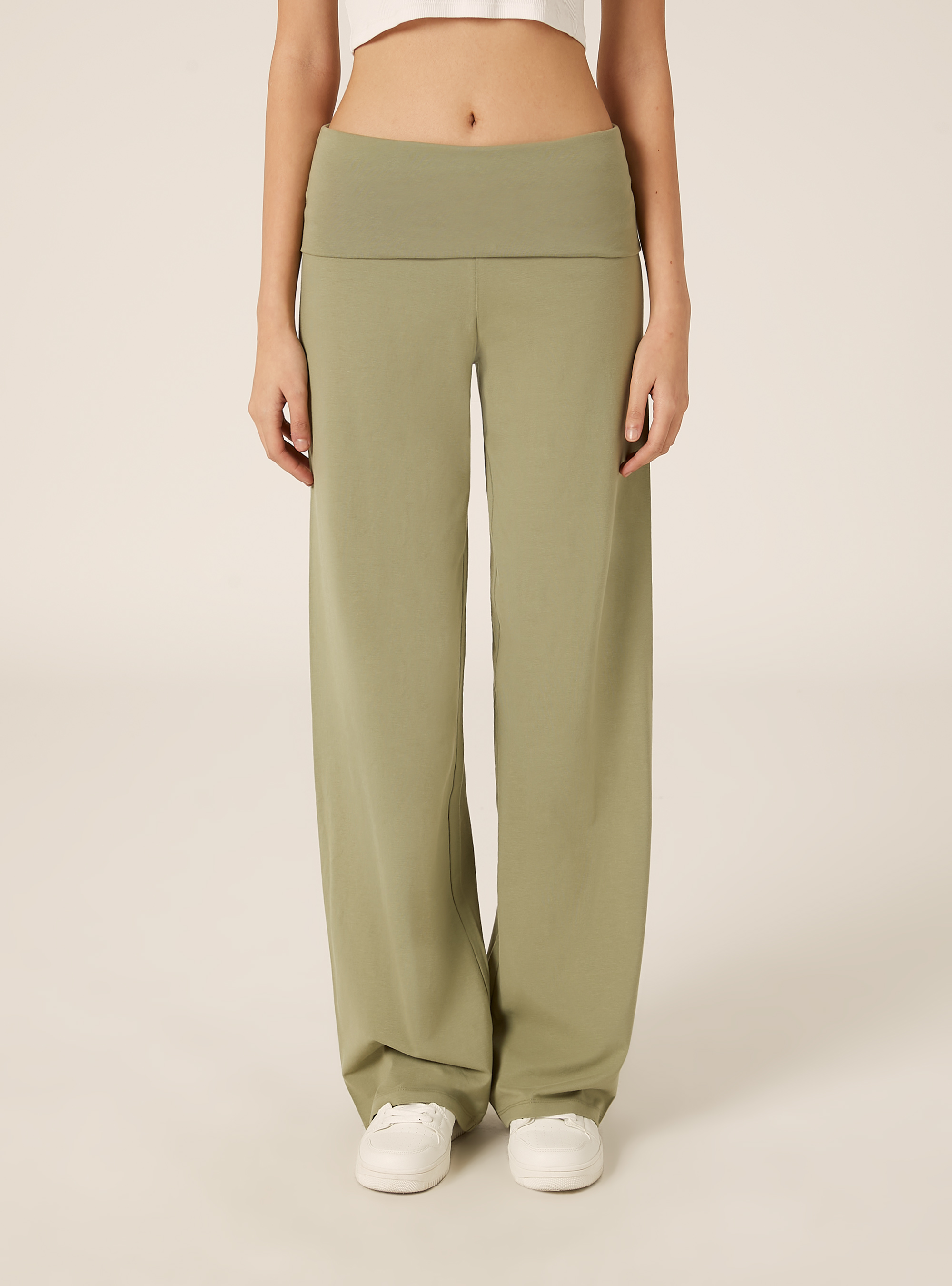 Leggings mit Umschlag an der Taille, KY2 KAKY MEDIUM