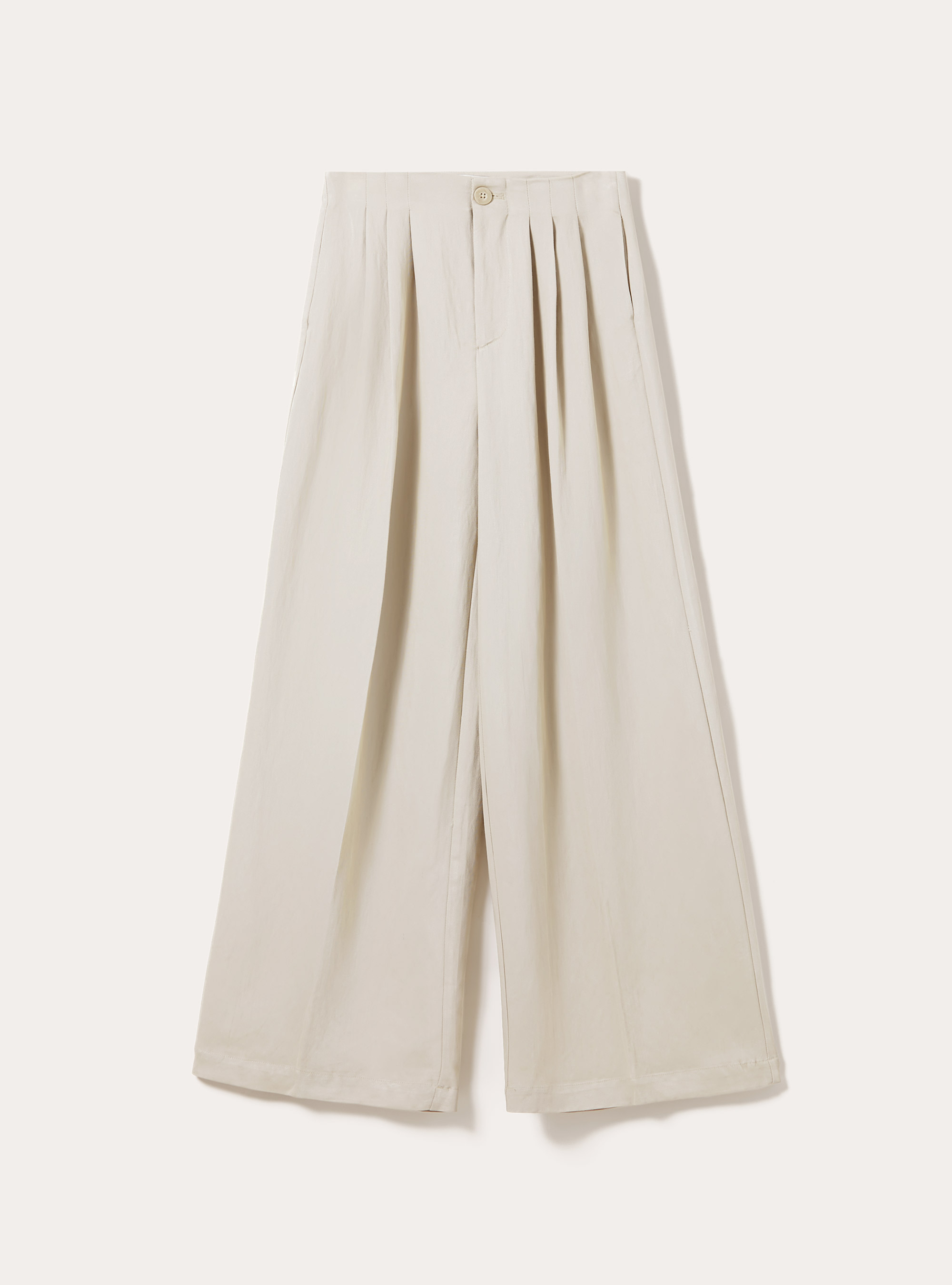 Pantalones de pierna ancha en sarga, BG2 BEIGE MEDIUM