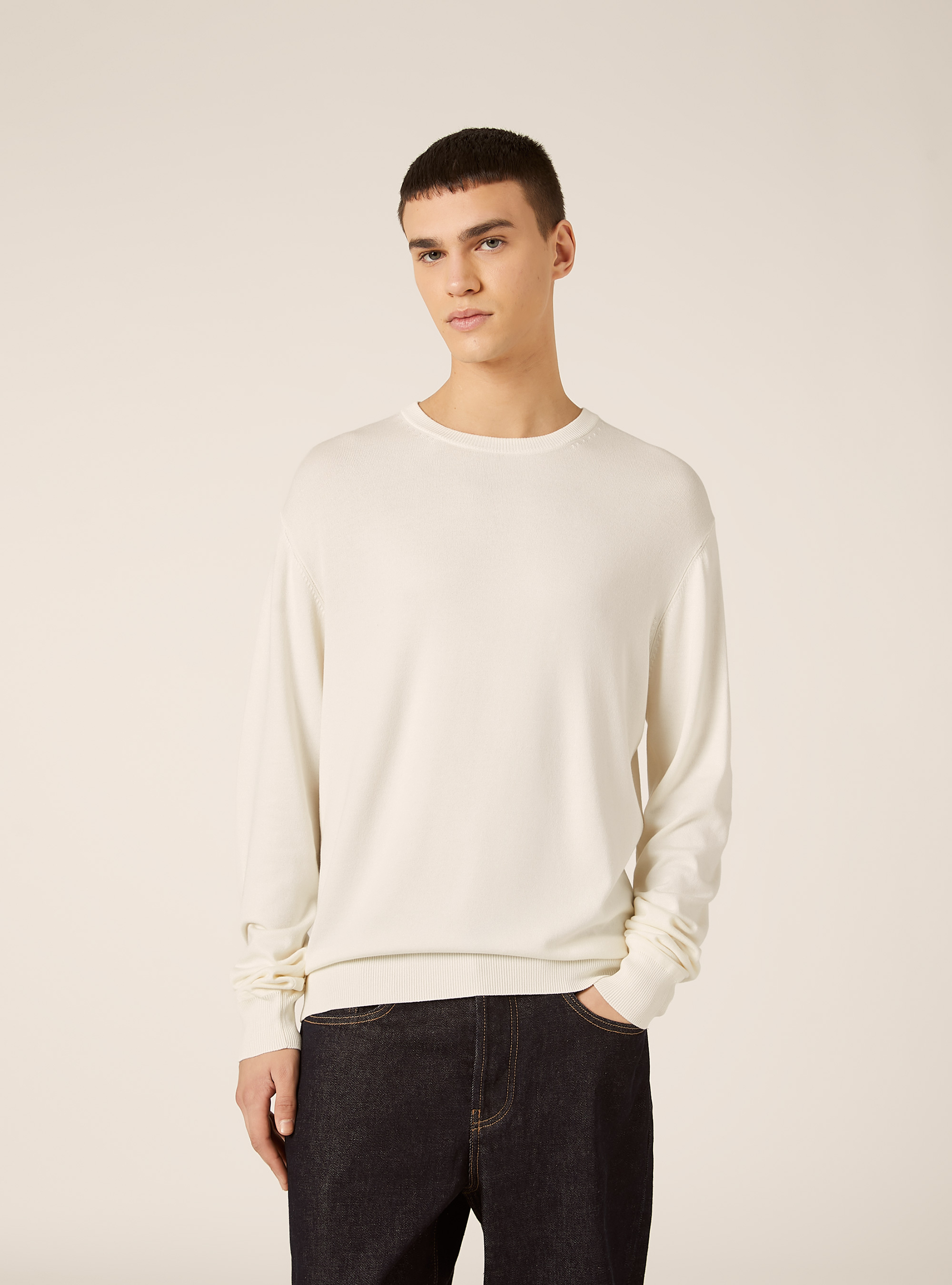 Pullover in sustainable Ecovero viscose, WH1 OFF WHITE