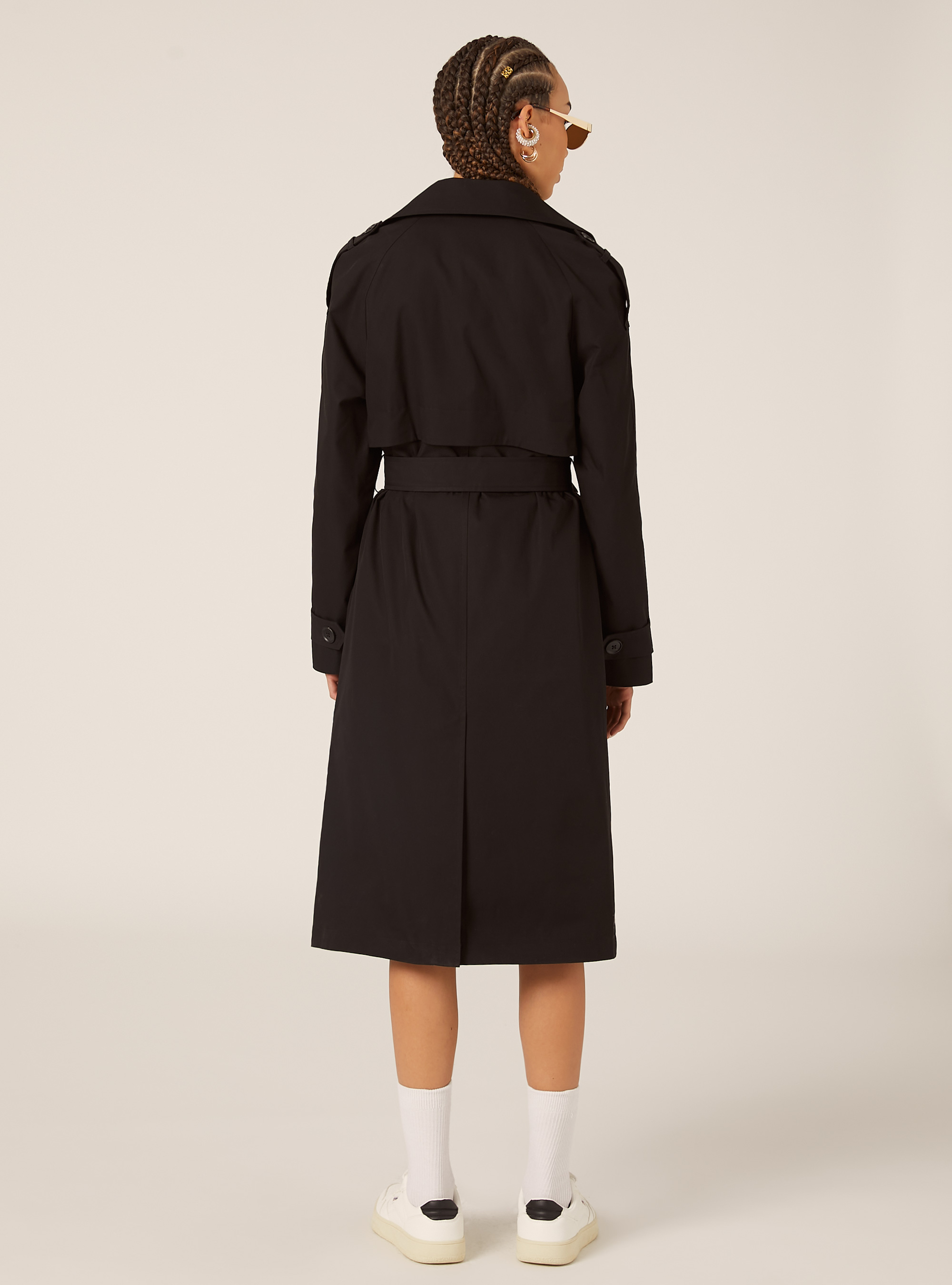 Trench long avec ceinture, BK1 BLACK