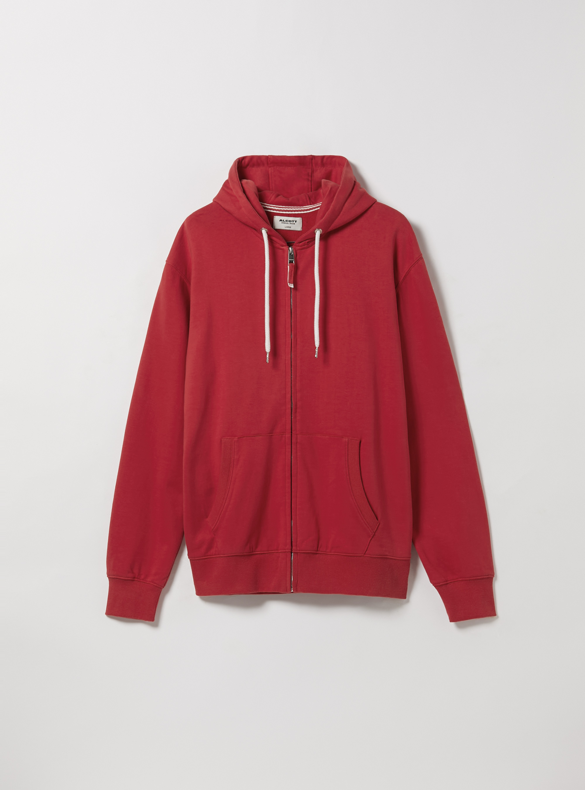 Zip et sweat &agrave; capuche en coton, RD2 RED MEDIUM