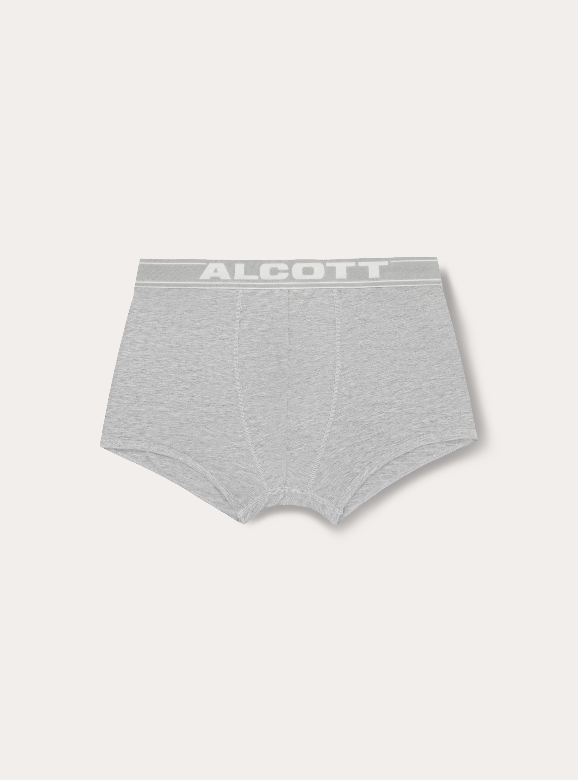 Boxer in cotone elasticizzato con logo, GRIGIO CHIARO MELANGE