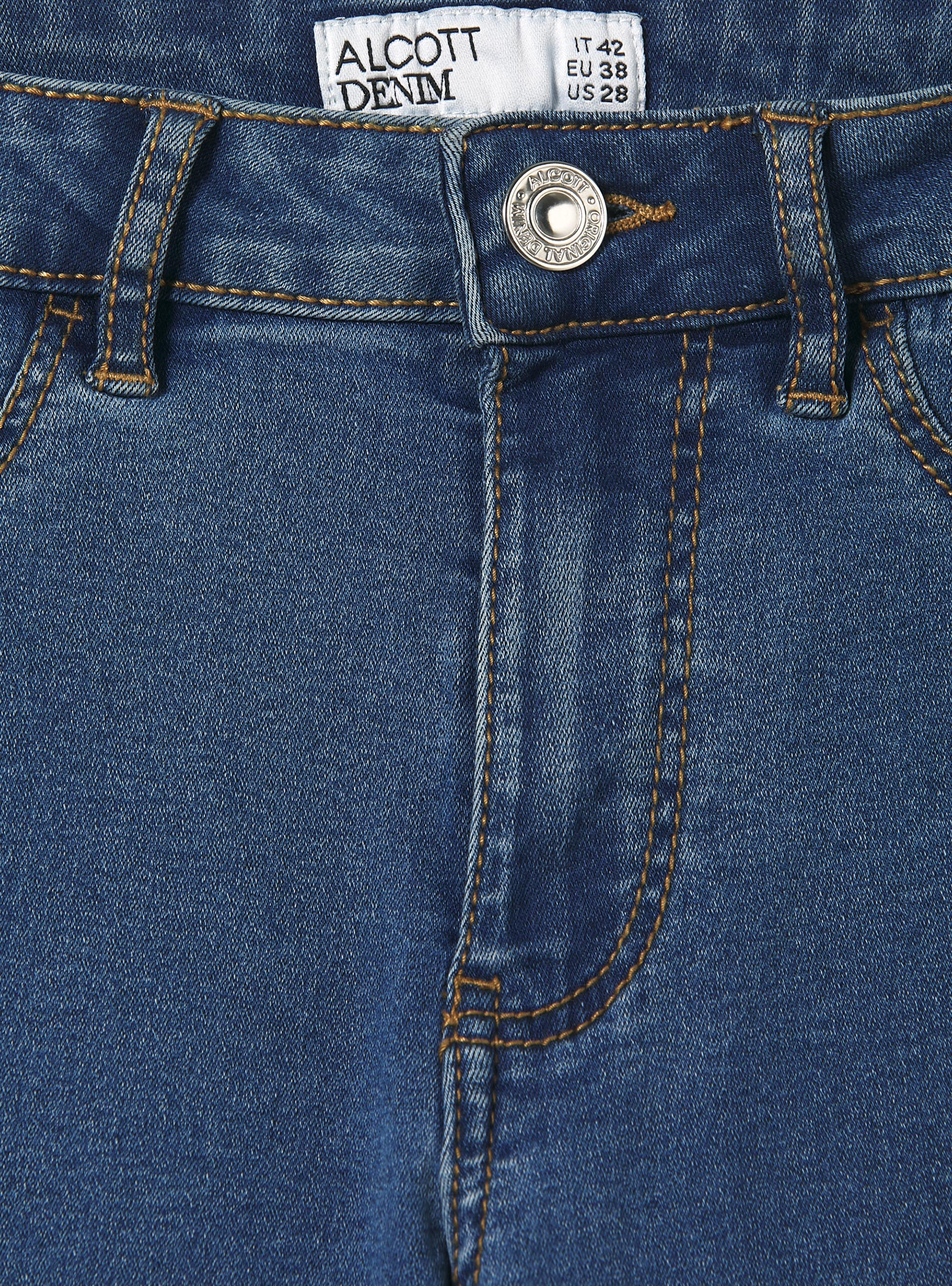 Jean super skinny taille haute en denim stretch, D003 MEDIUM BLUE