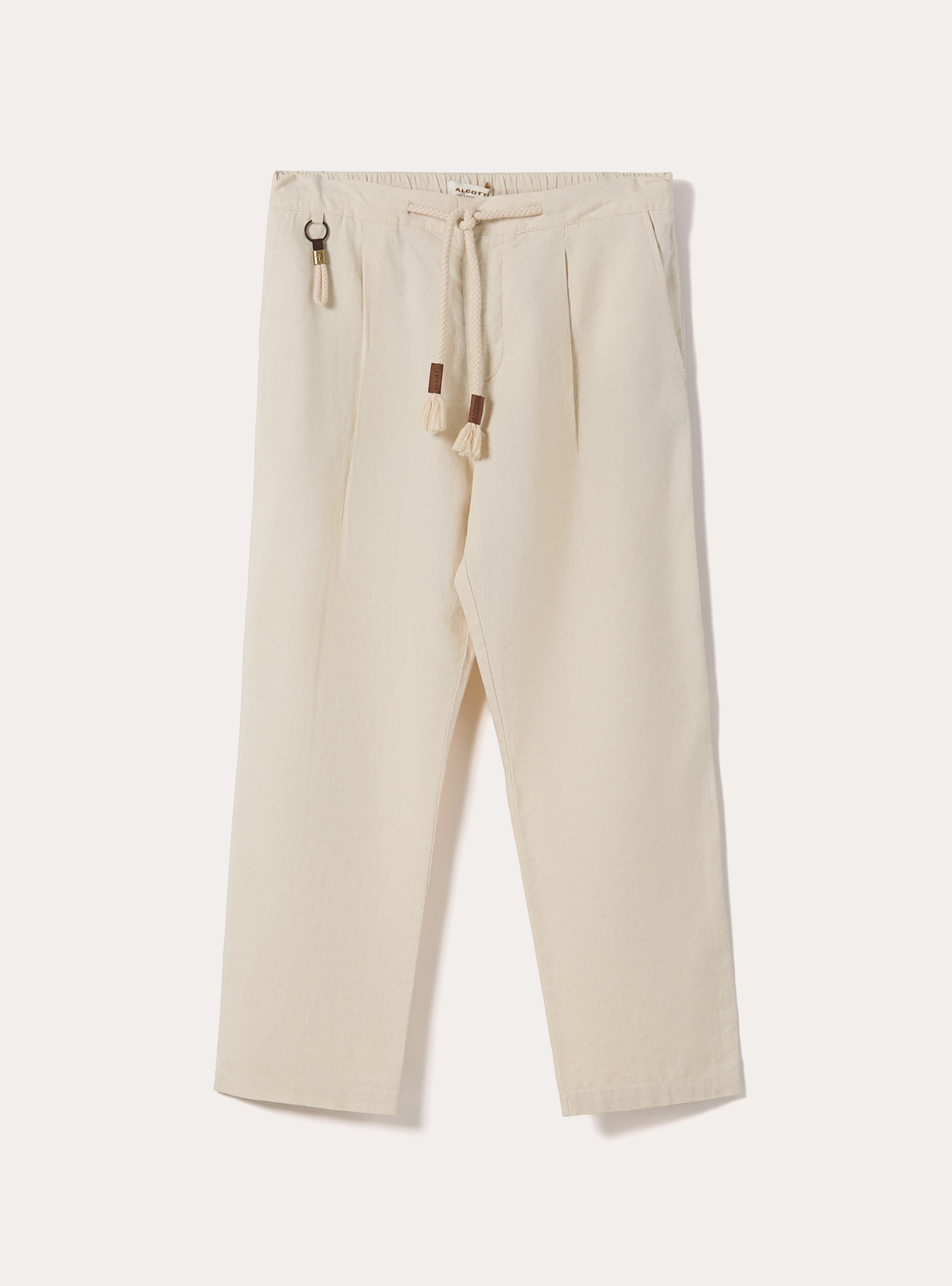 Linen-blend jogger pants, MCR3 CREAM MEL LIGHT