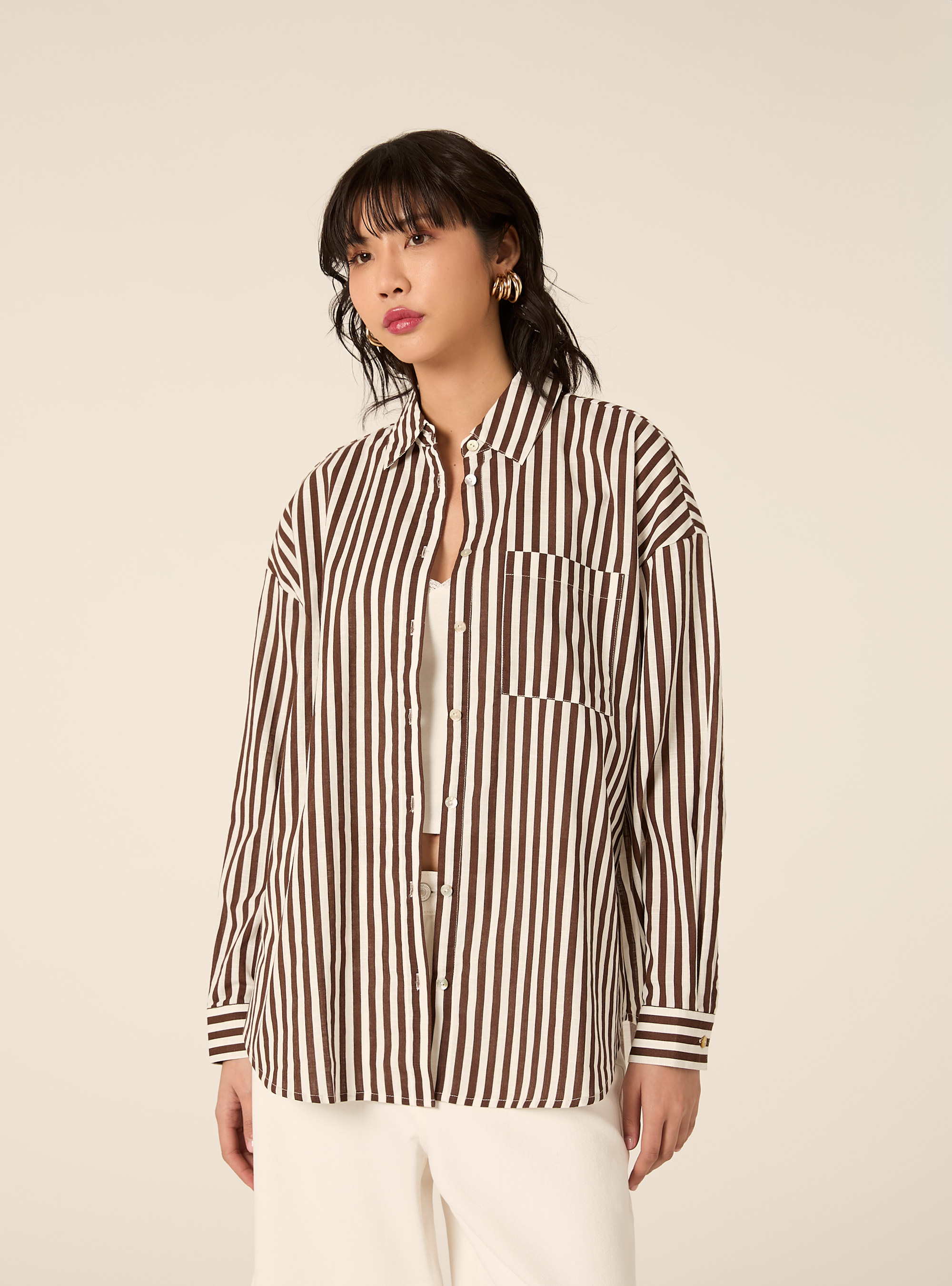Oversized Shirt with Pocket, MULTICOLOR