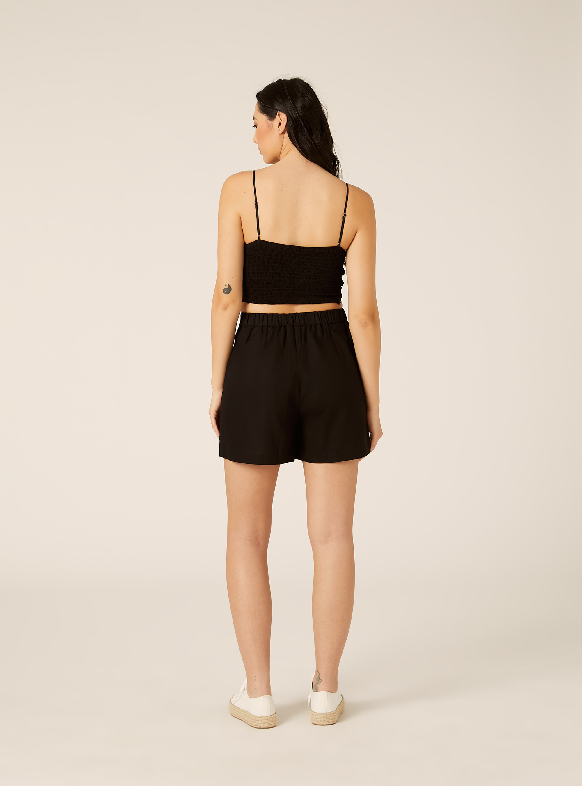 Top de crochet con tirantes, BK1 BLACK