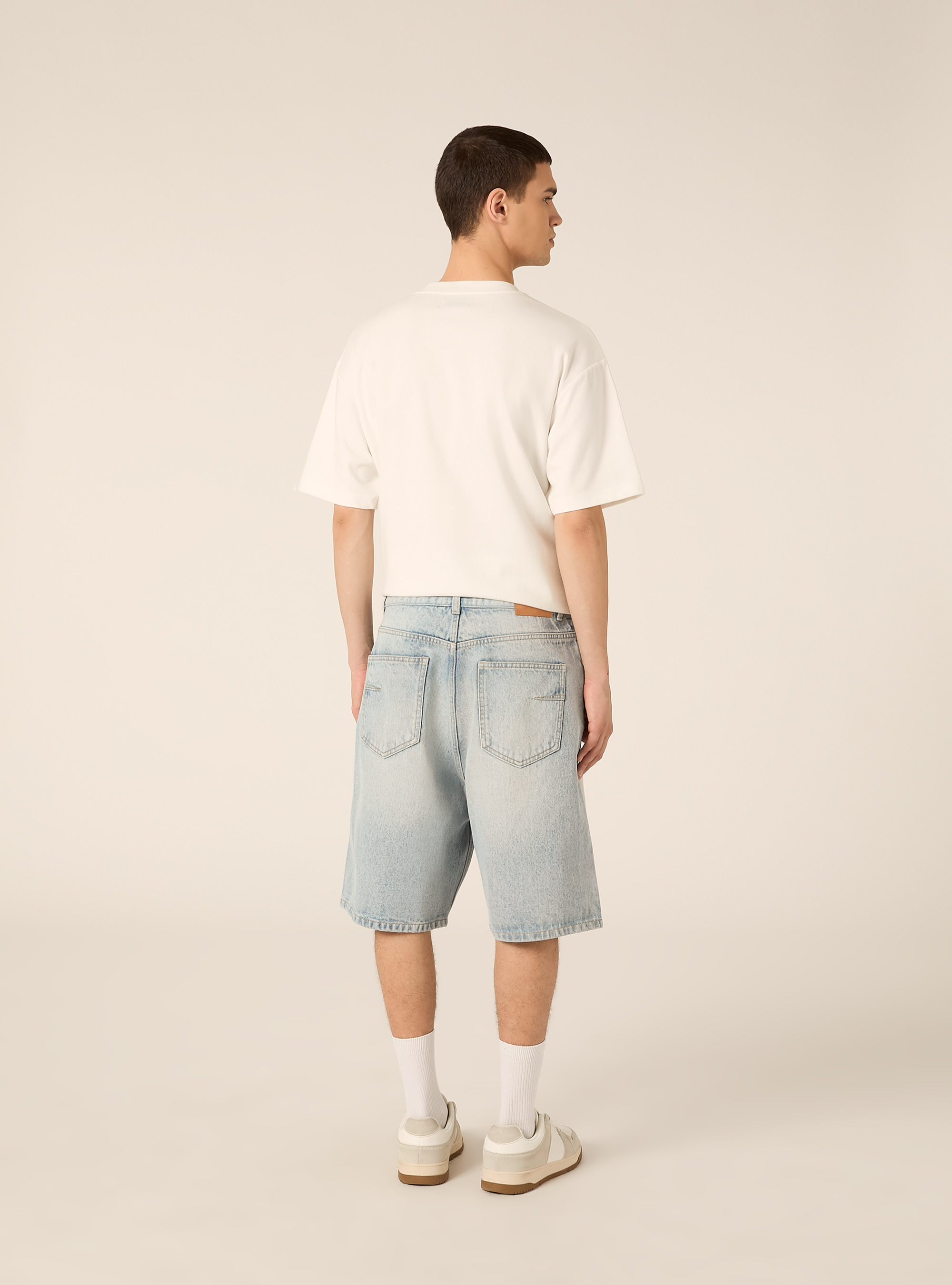 Bermuda ample en denim, D008 SUPER LIGHT BLUE