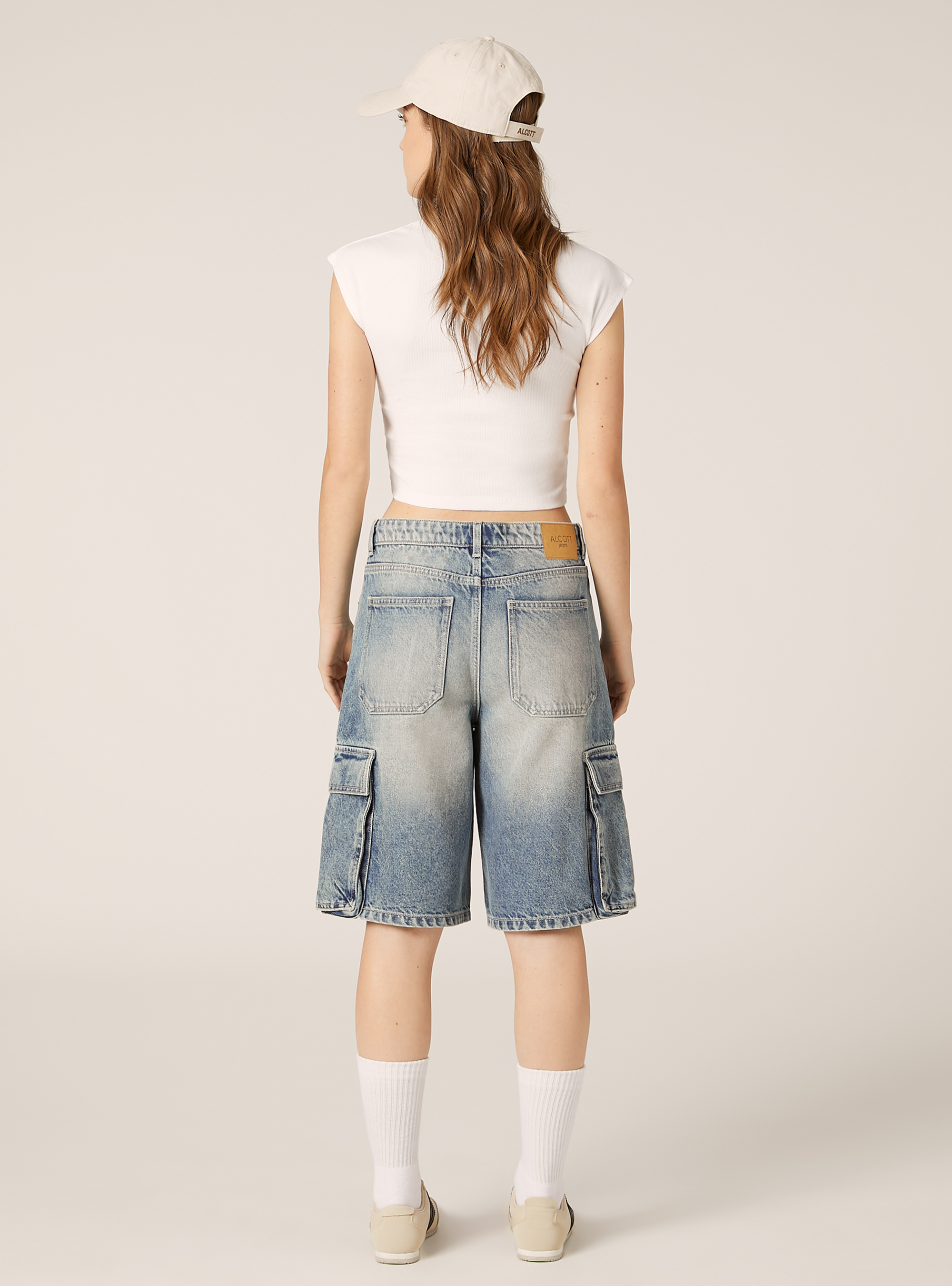Cargohose aus Denim, D006 AZURE