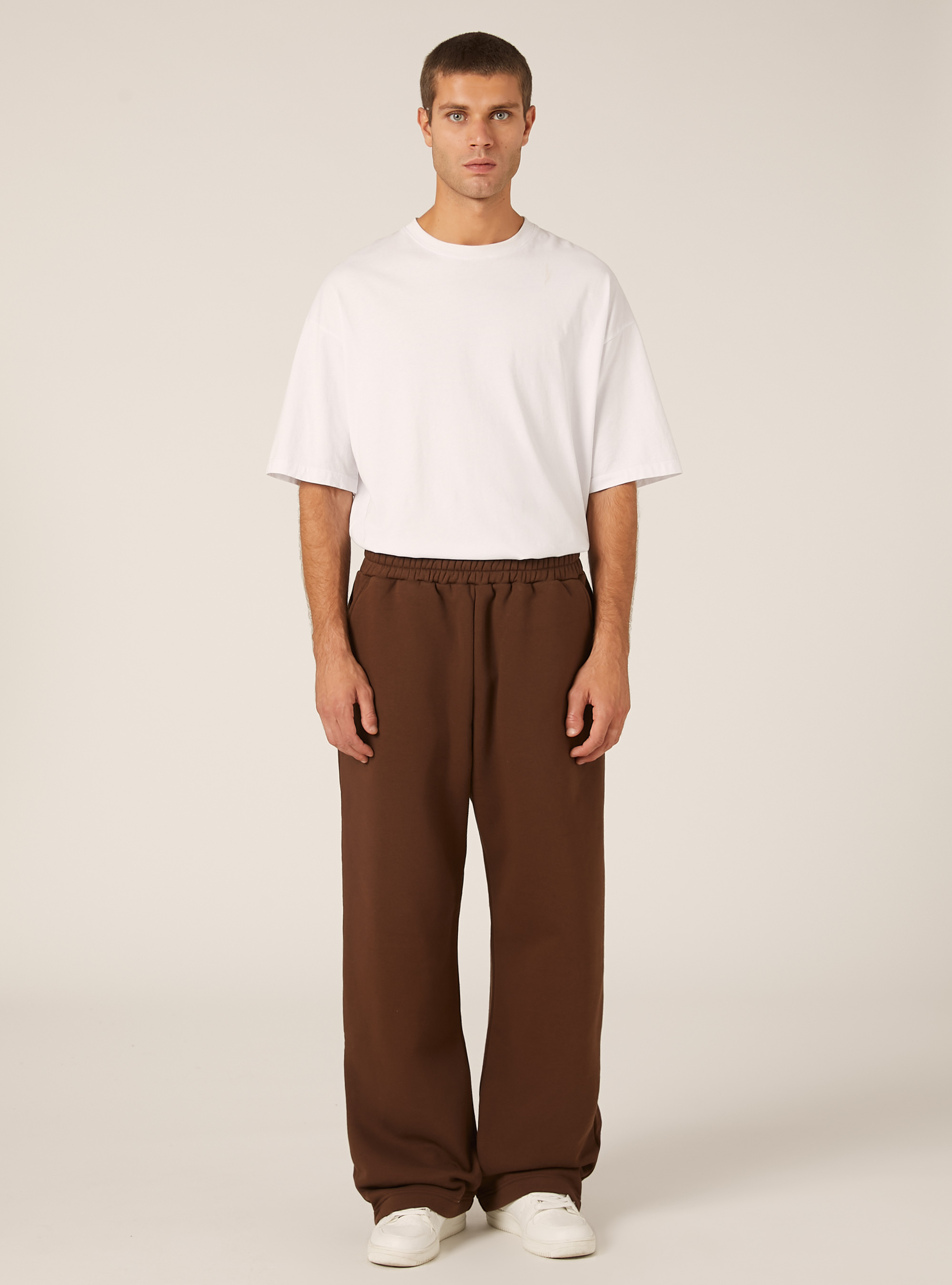 Pantalon ample en molleton, BR2 BROWN MEDIUM