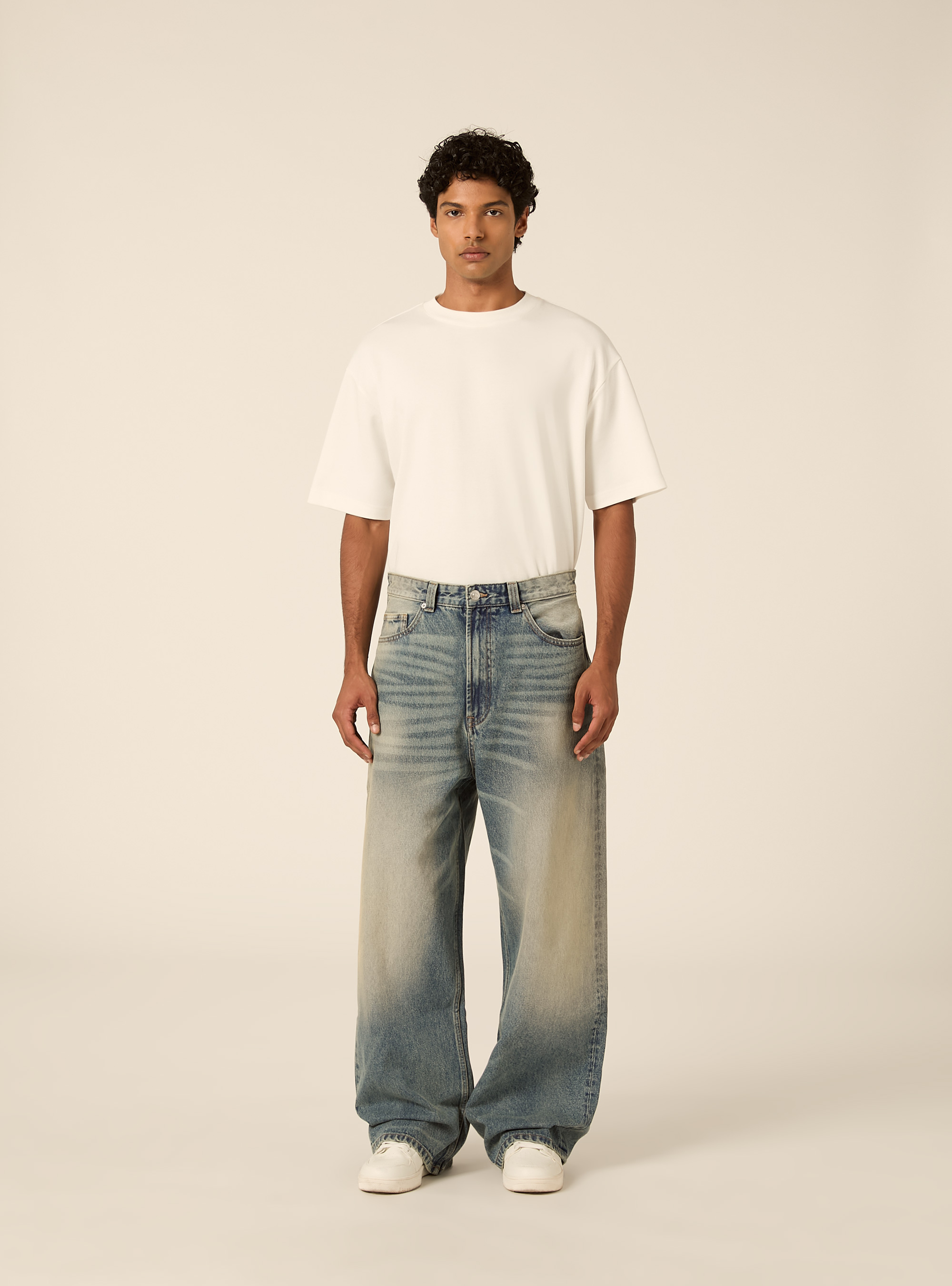Jeans baggy fit, D004 MEDIUM LIGHT BLUE