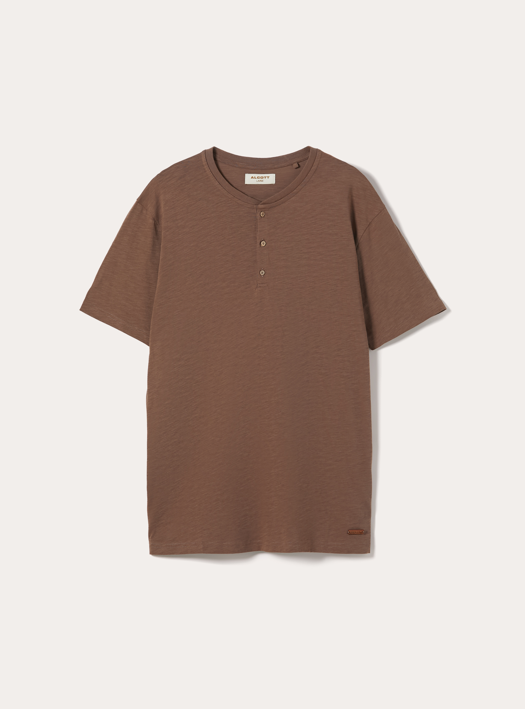 Camiseta de Cuello Panadero de Algod&oacute;n, BR2 BROWN MEDIUM
