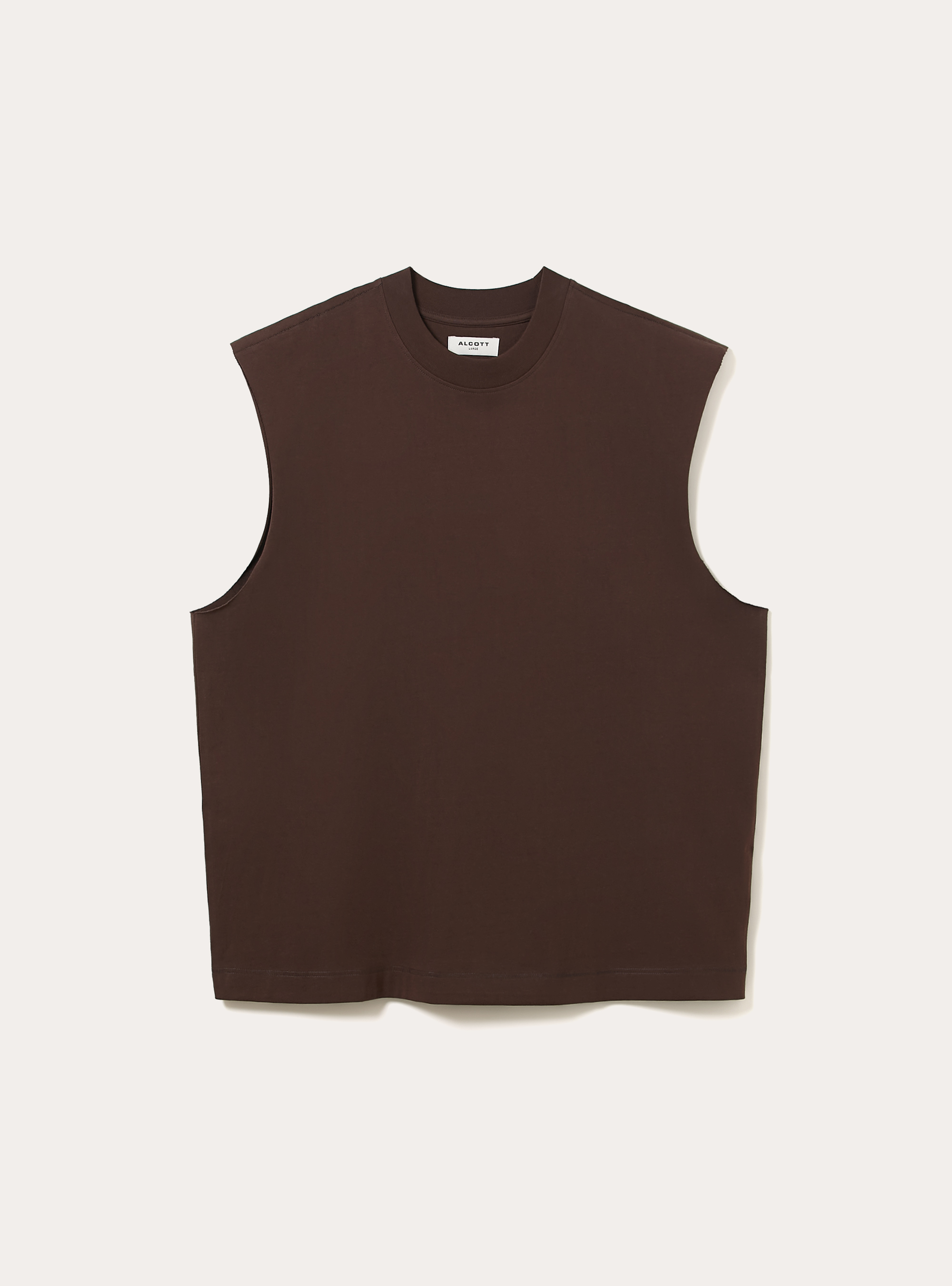 Boxy Fit Tank Top, BR1 BROWN DARK