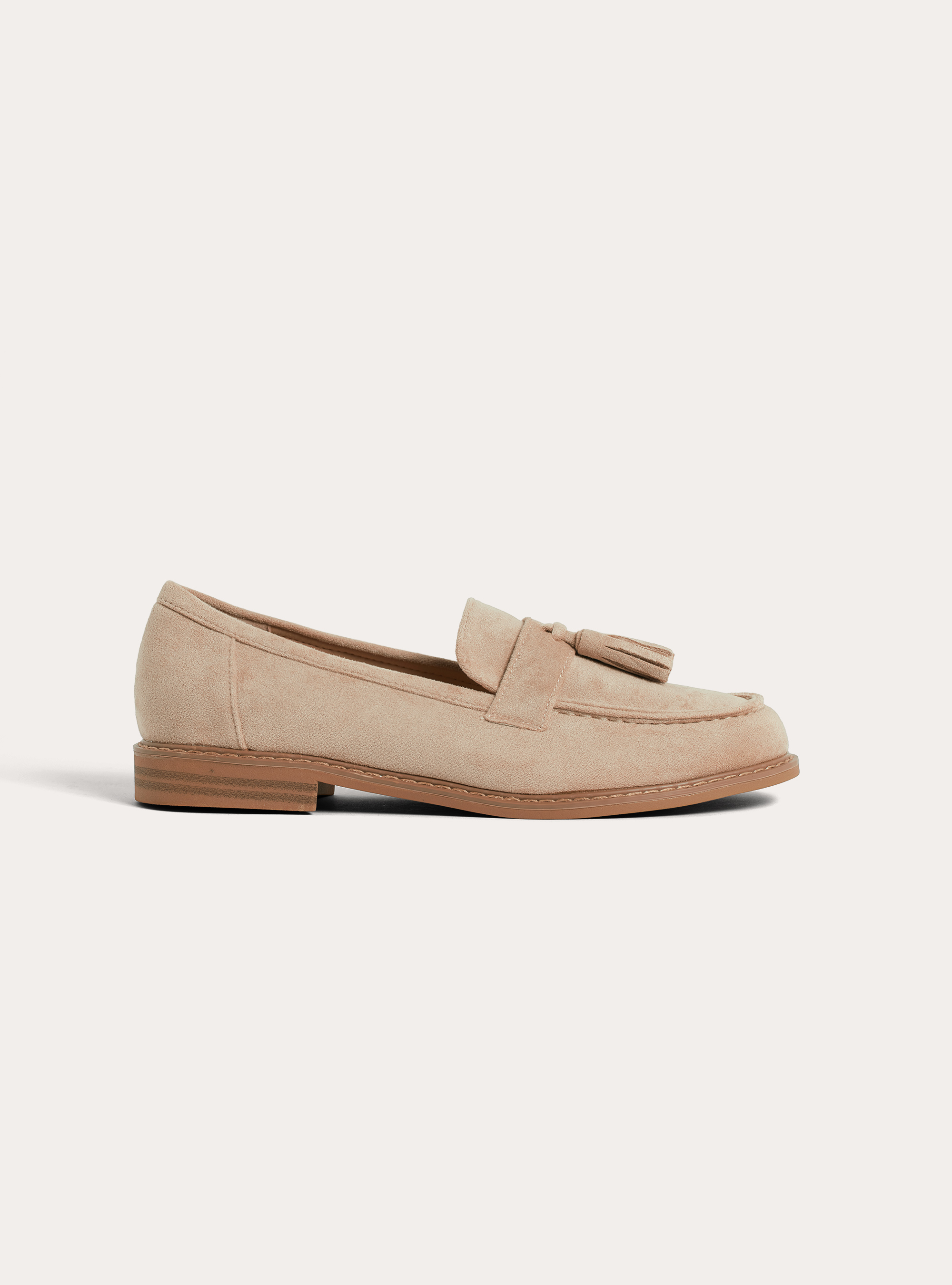 Suede loafers with tassels, BG3 BEIGE LIGHT