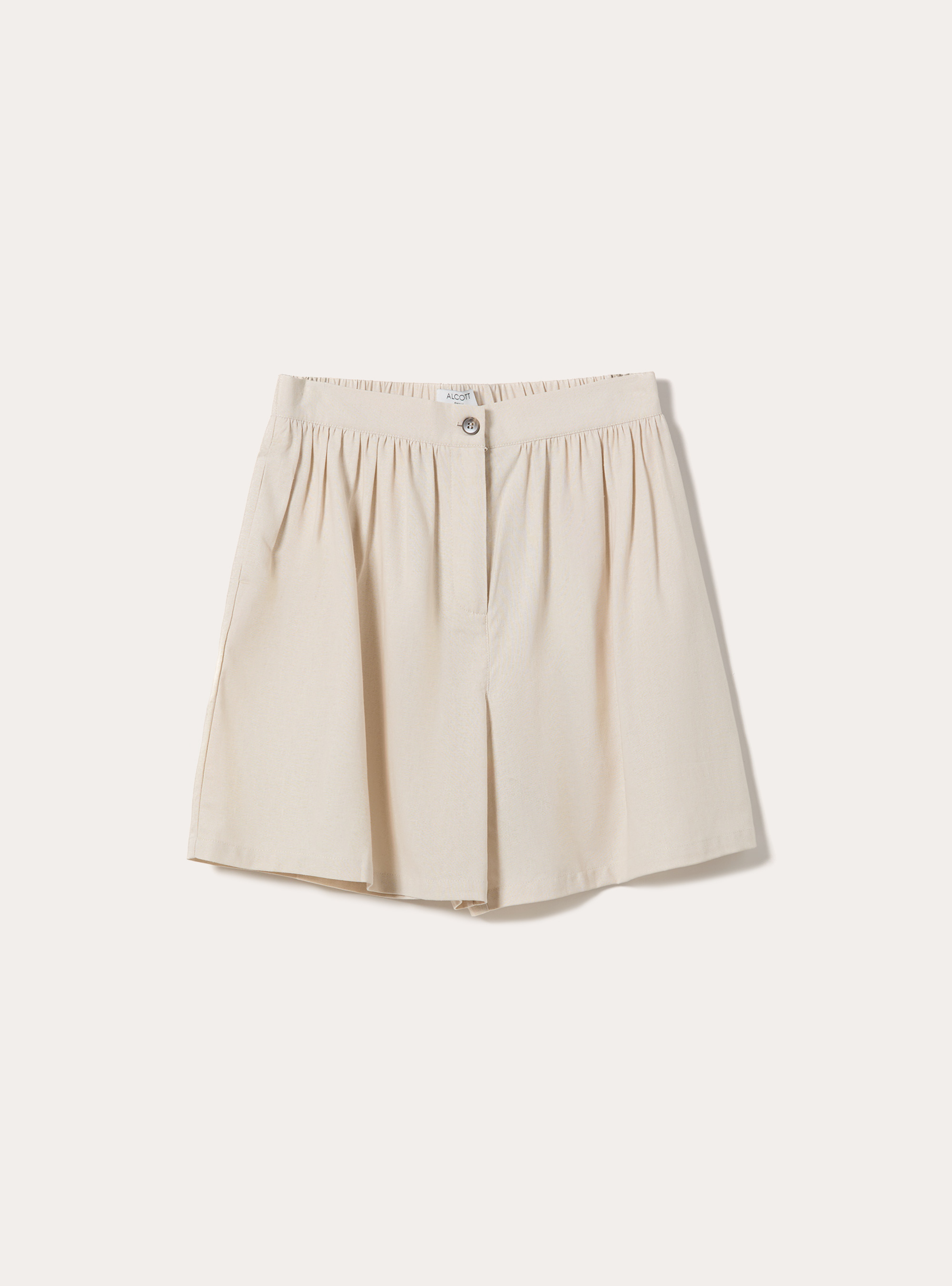 Bermuda Large Fluide &agrave; Pinces Avant, BG2 BEIGE MEDIUM