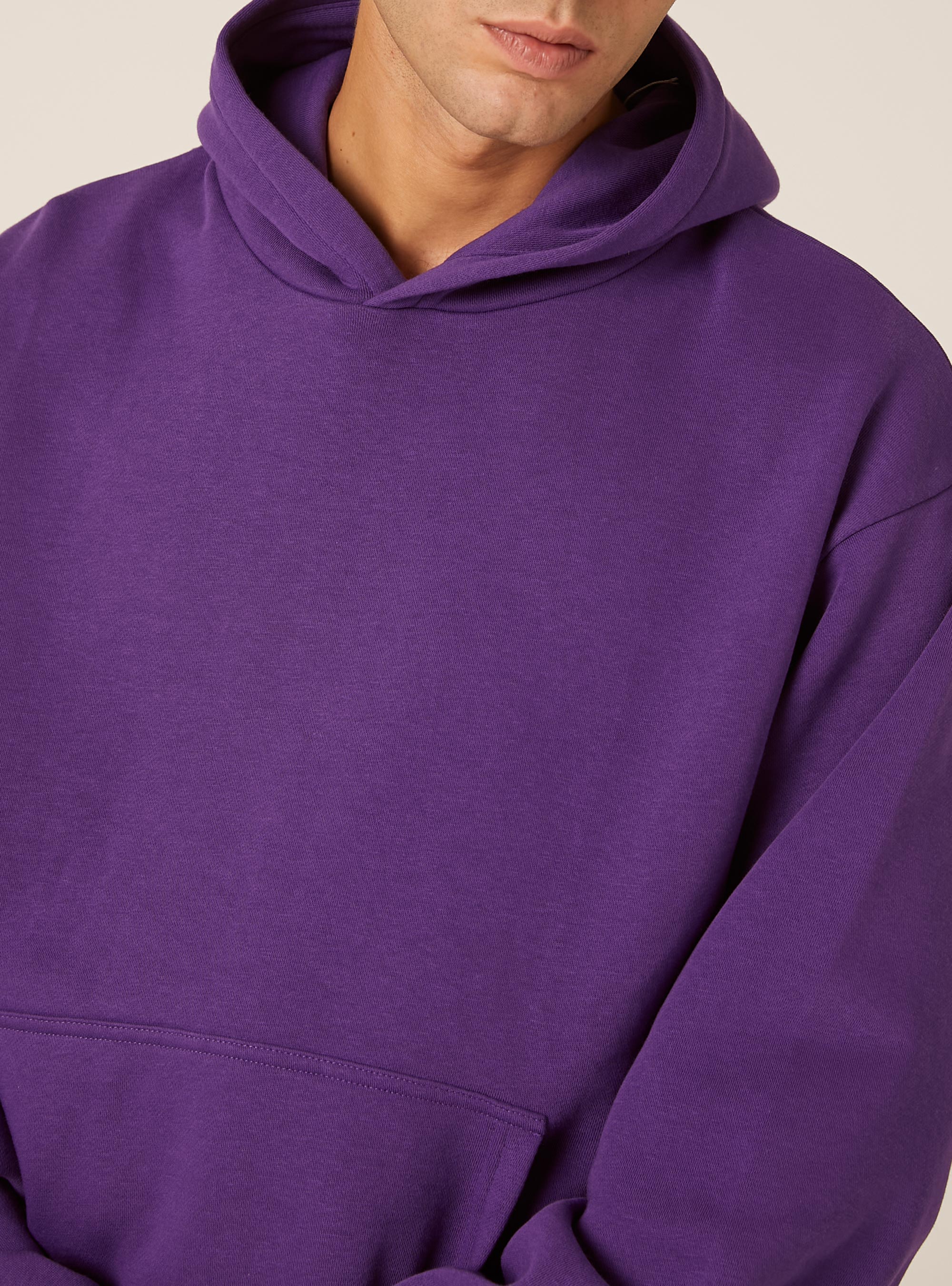 Sweat &agrave; capuche coupe boxy, VI2 VIOLET MEDIUM