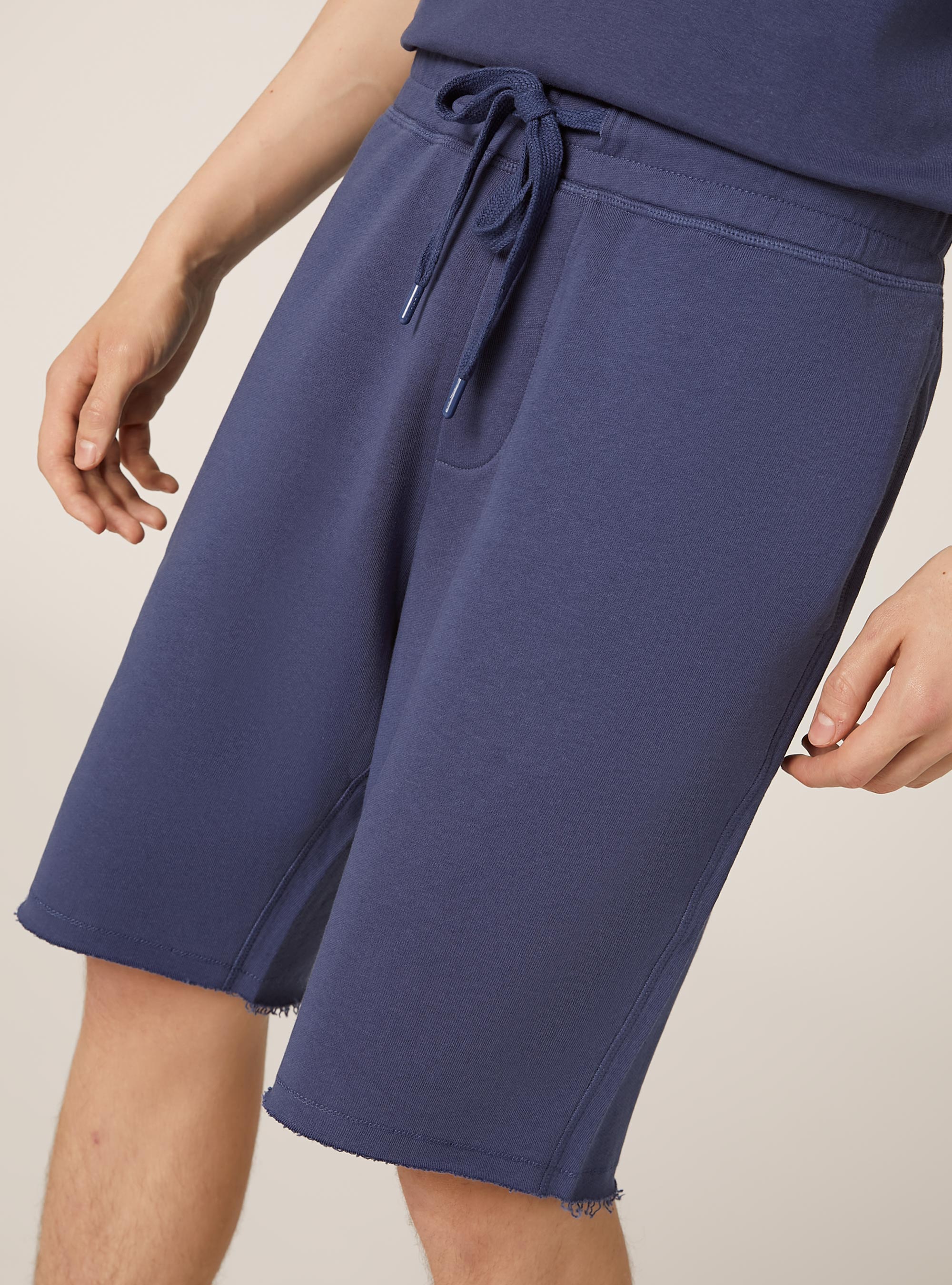 Jogger-Bermudashorts aus Baumwolle, BL3 BLUE LIGHT