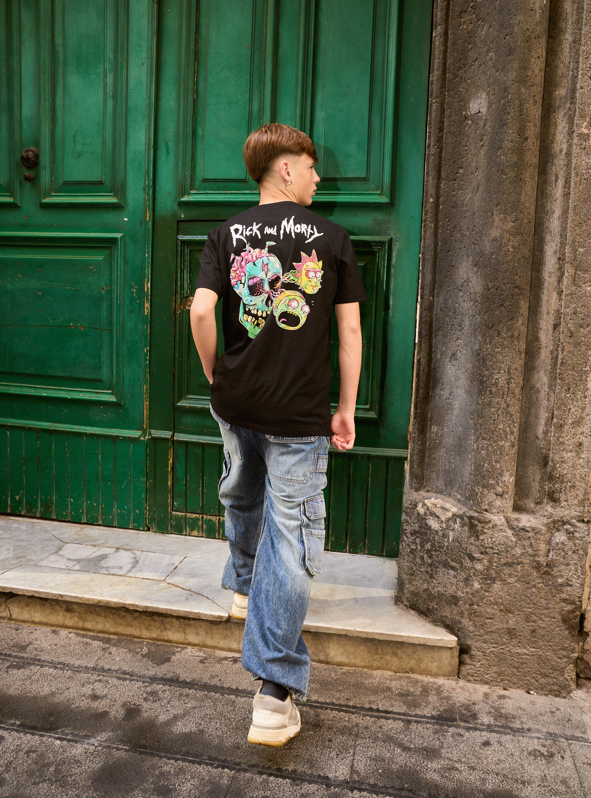 T-shirt rick and morty, BK1 BLACK