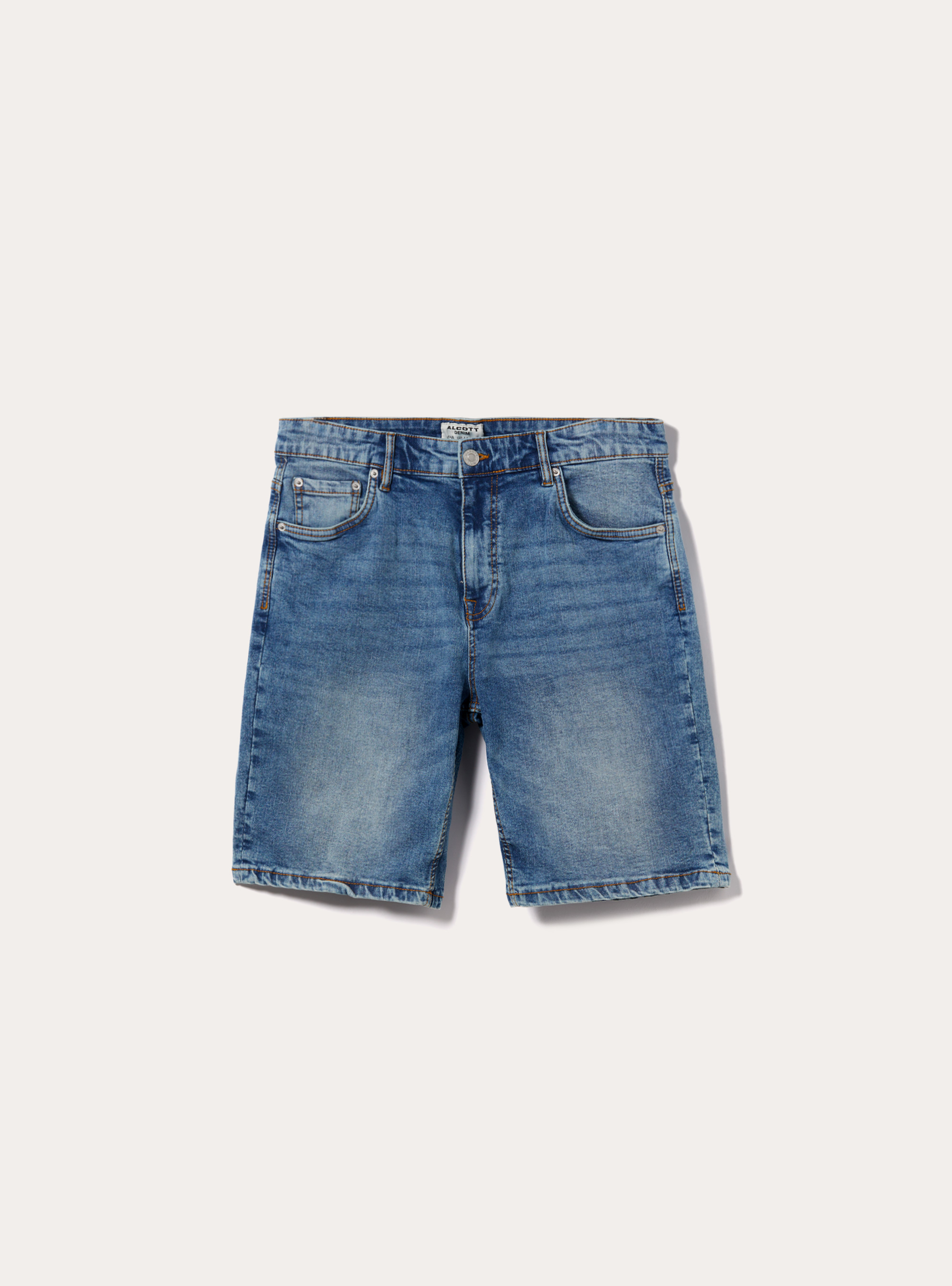 Bermudas de denim el&aacute;stico, D003 MEDIUM BLUE