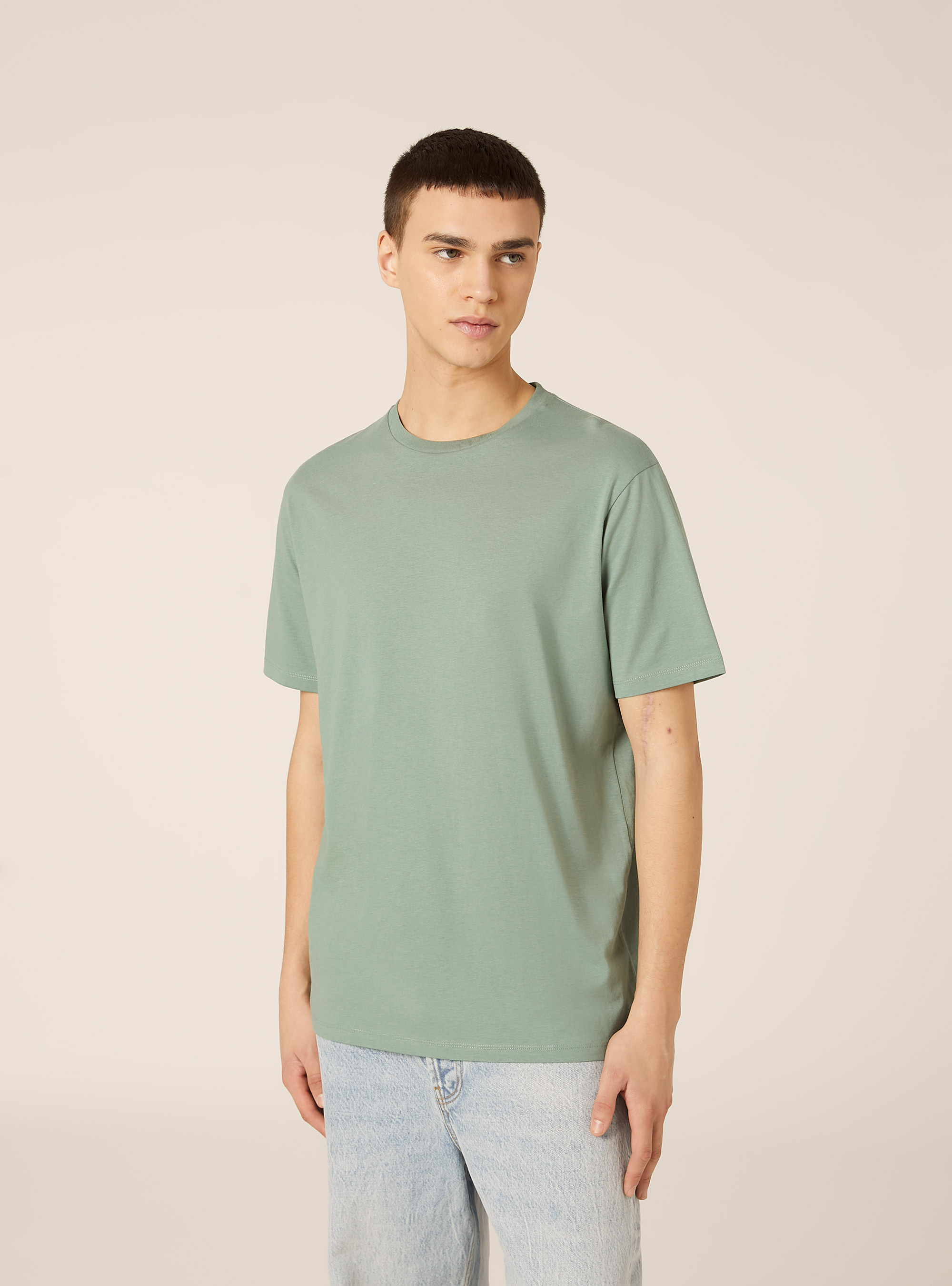 Basic Cotton T-Shirt, KY3 KAKY LIGHT