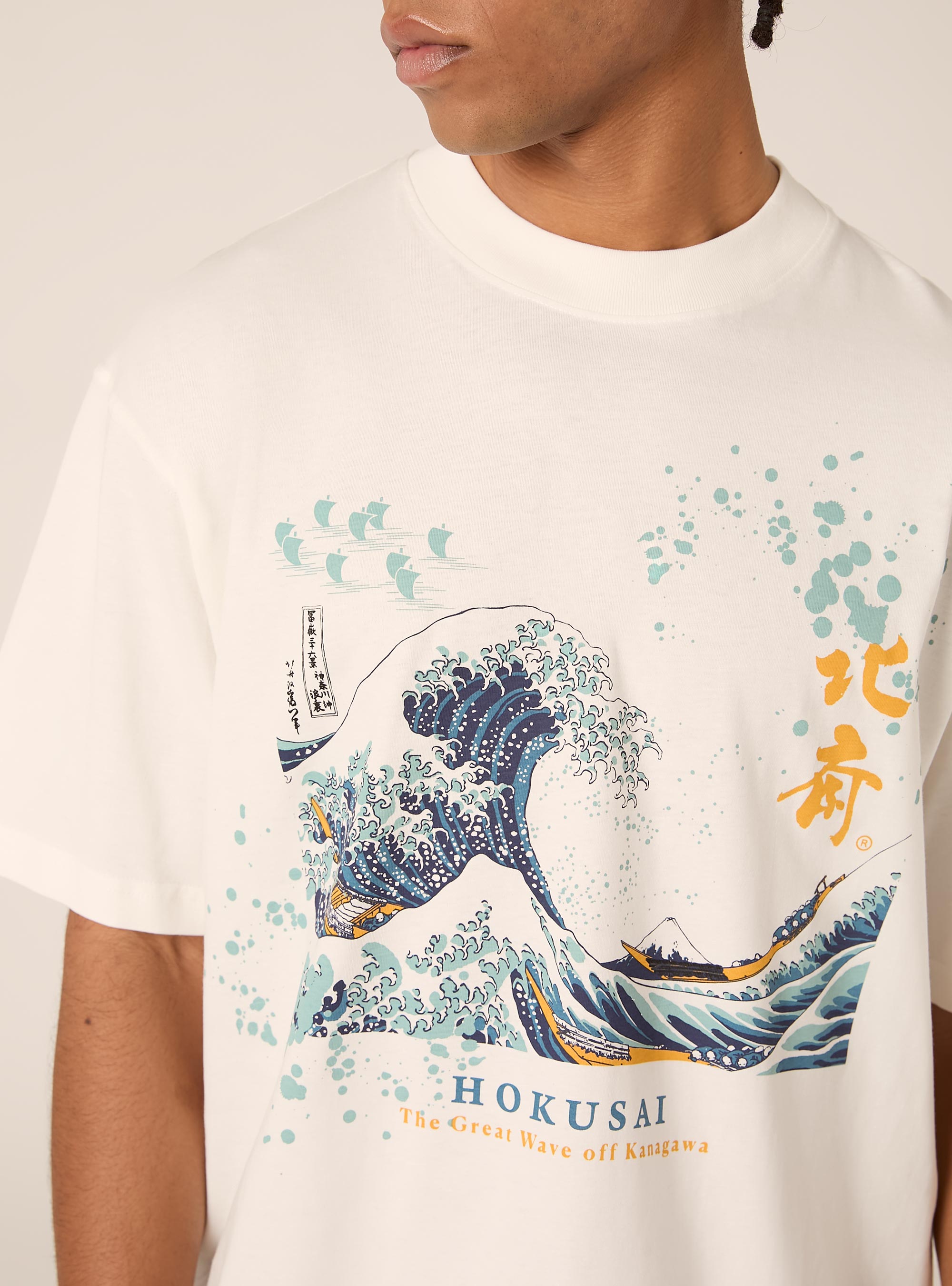 T-shirt coupe carr&eacute;e Katsushika Hokusai / Alcott, WH2 WHITE