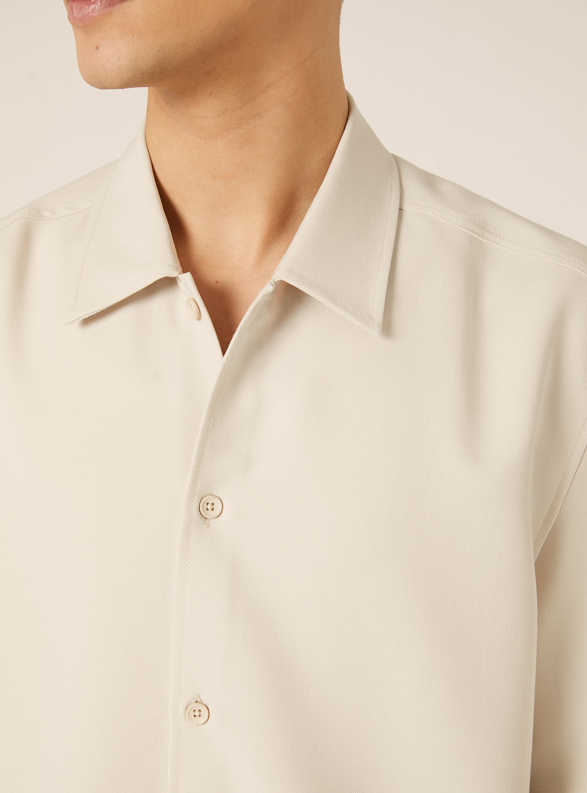 Boxy fit shirt in twill, BG3 BEIGE LIGHT