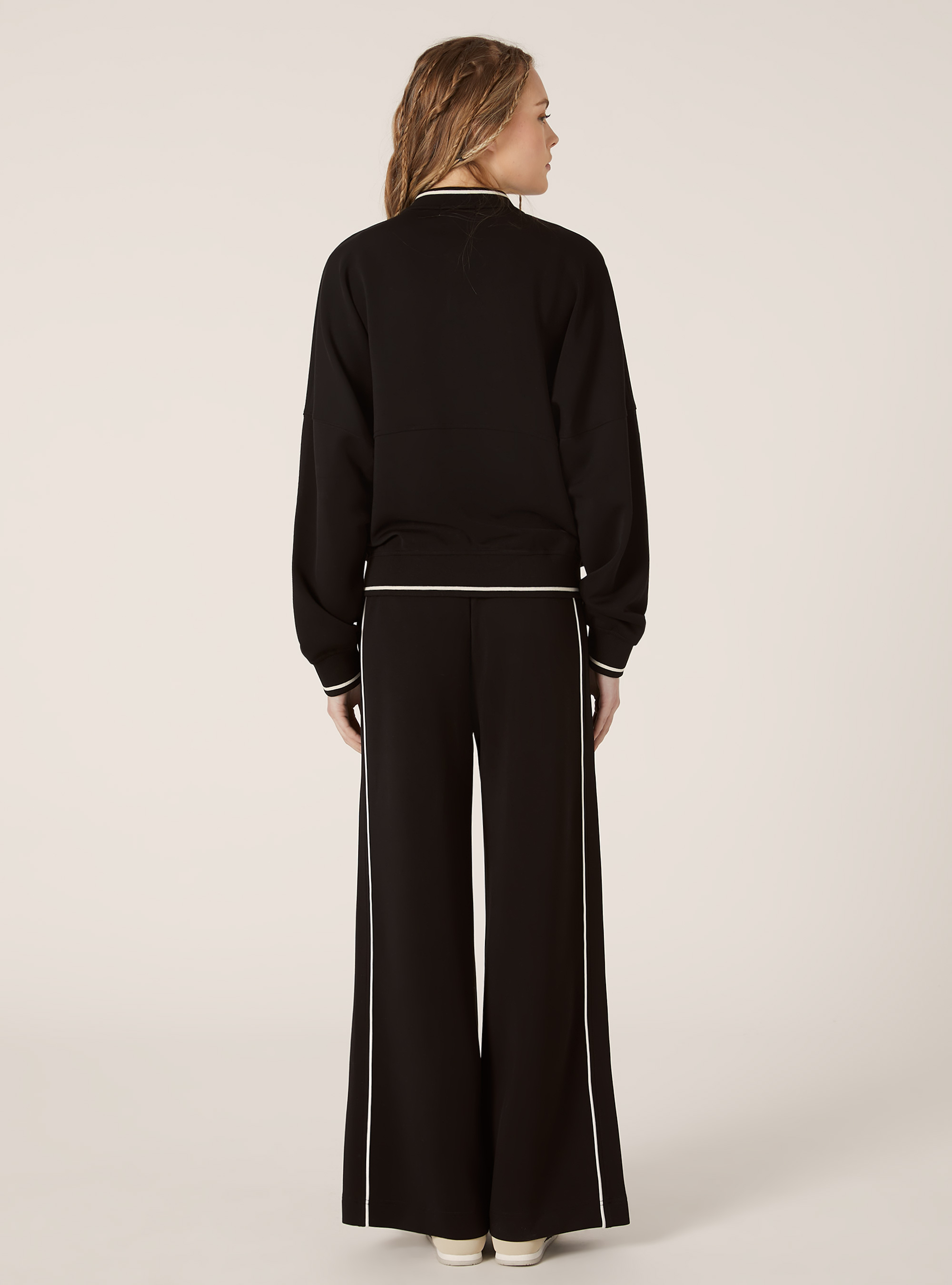 Sweat-shirt zipp&eacute; soft touch, BK1 BLACK