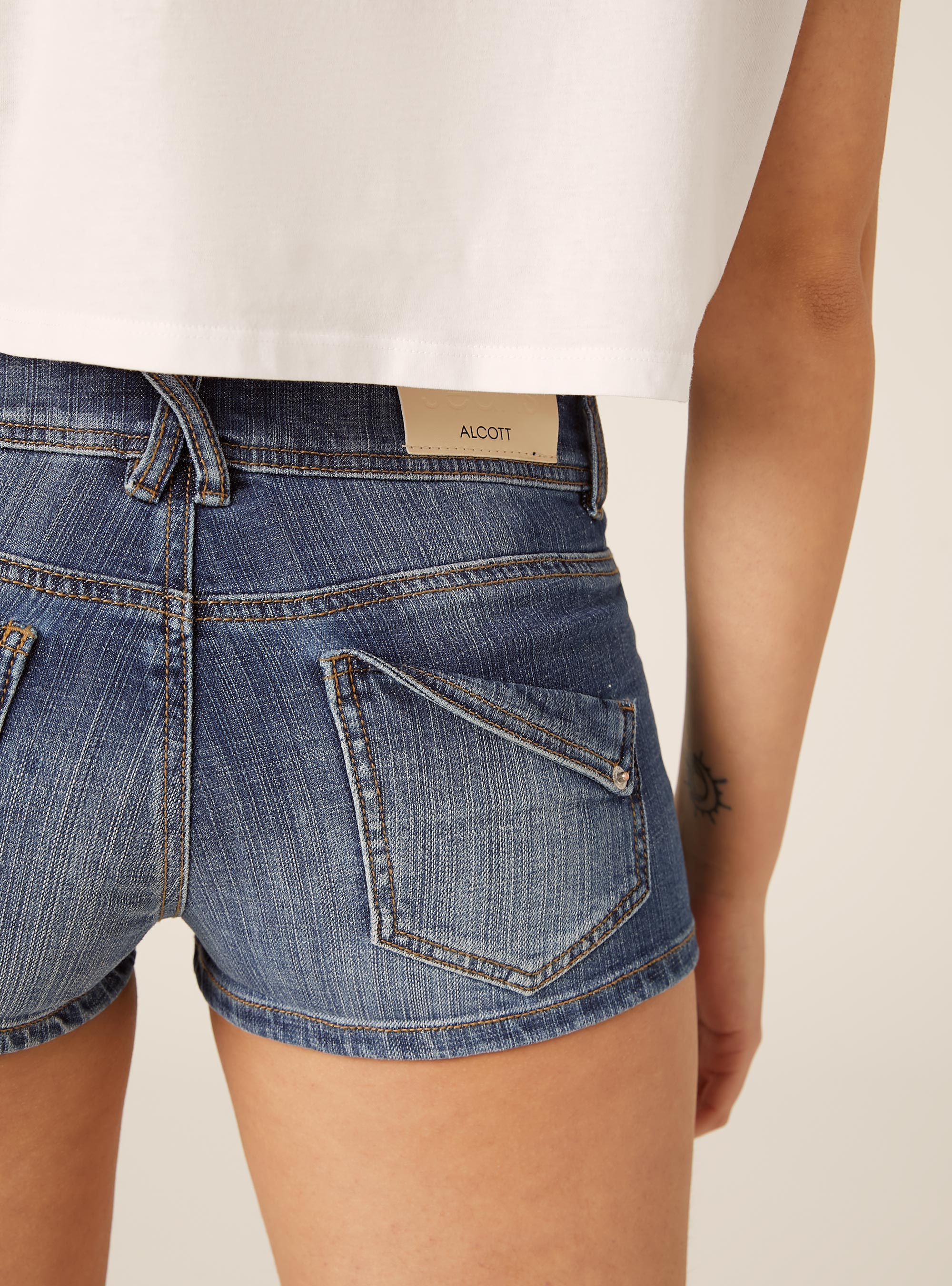 Micro shorts denim, D003 MEDIUM BLUE