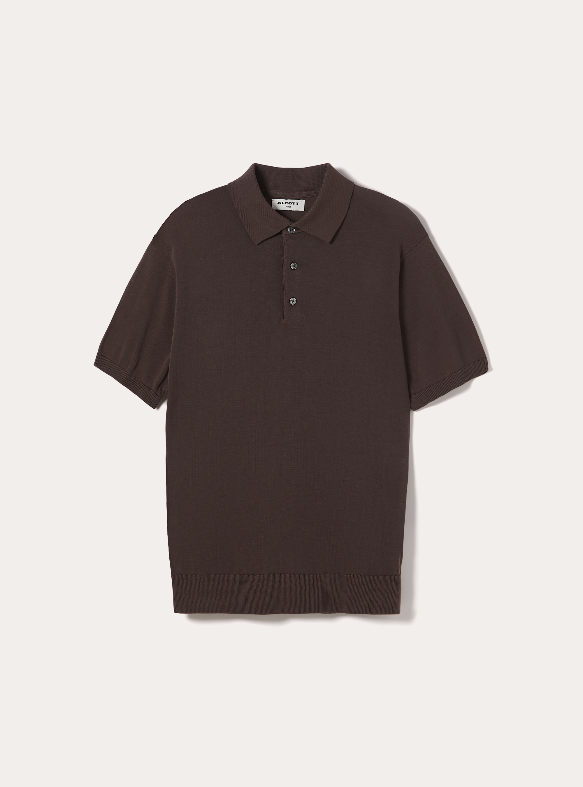 Polo de punto de algod&oacute;n extrafino, BR2 BROWN MEDIUM