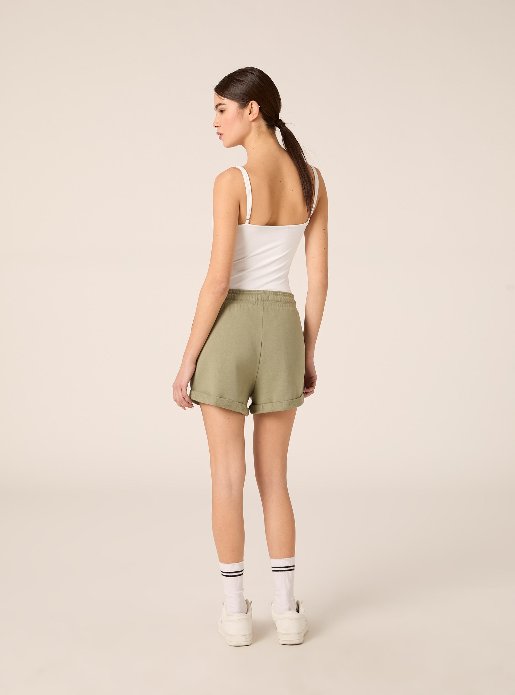Shorts in cotone con vita elasticizzata, KAKY MEDIO
