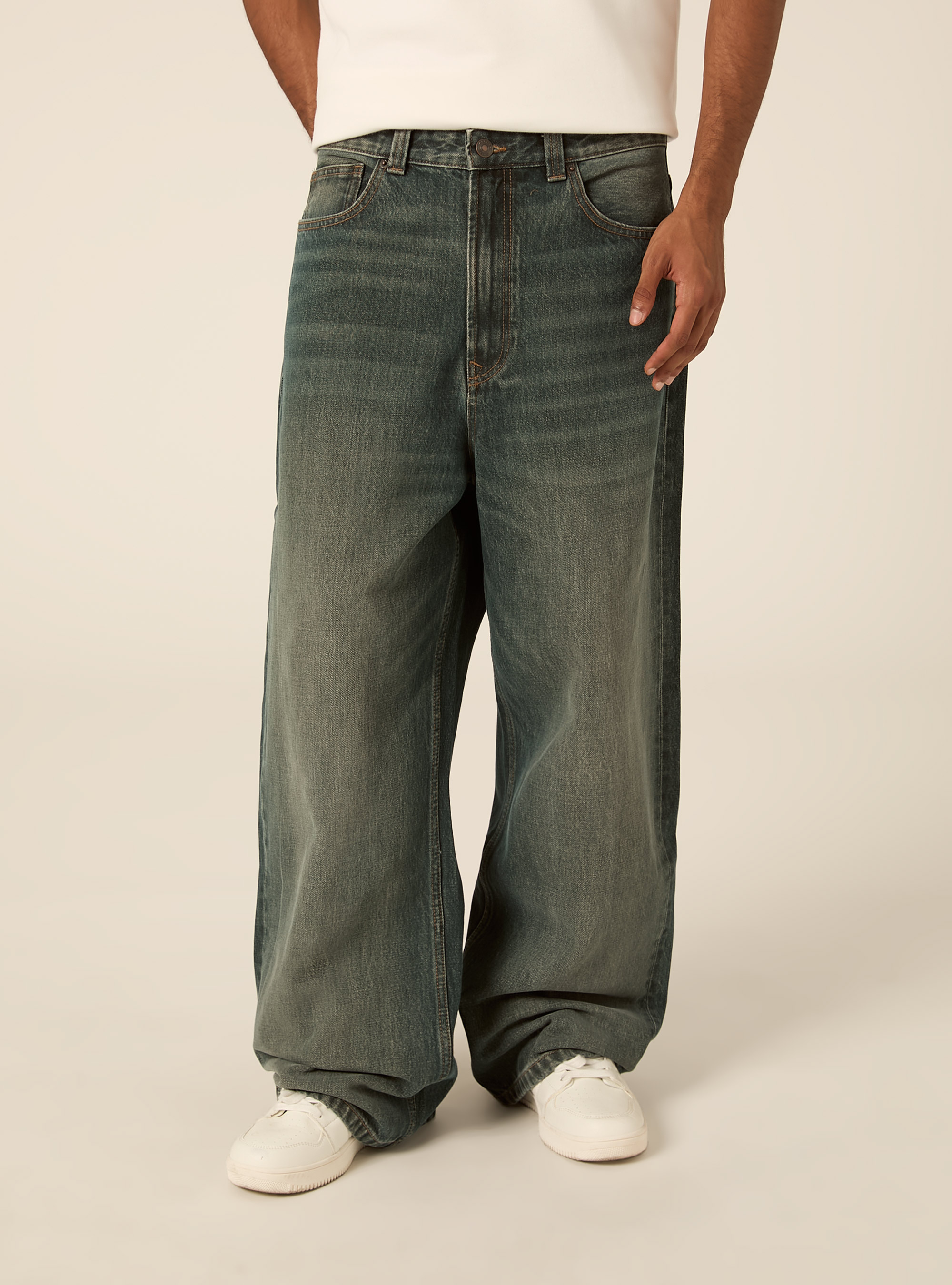 Jeans baggy fit, D100 BLUE DARK OVERDYE