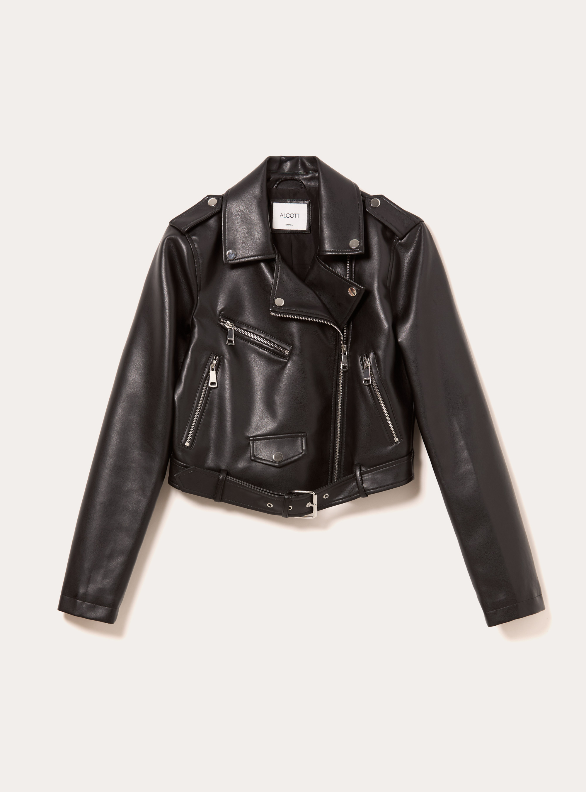 Veste motard effet cuir, BK1 BLACK