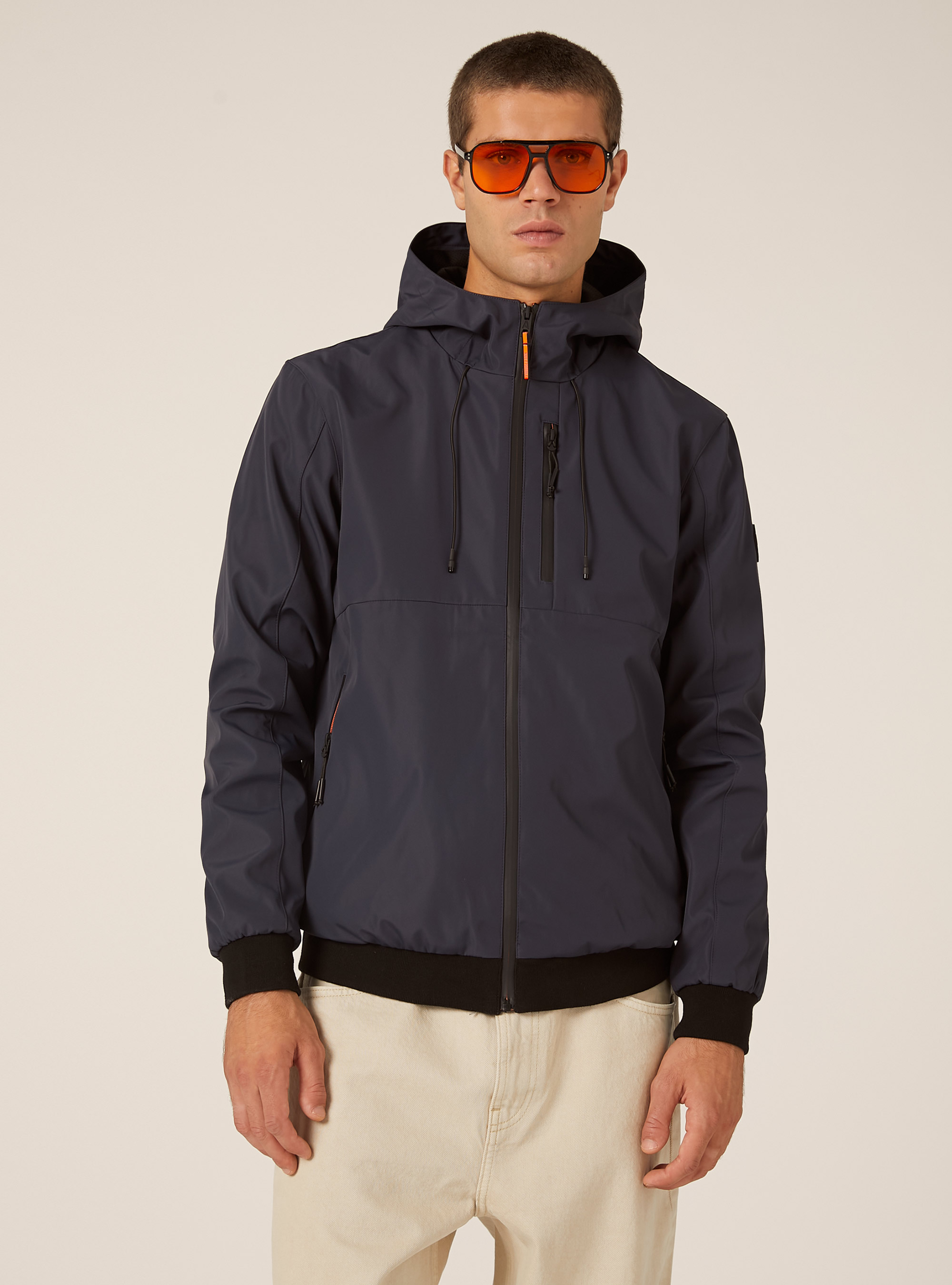 Blouson coupe-vent &agrave; capuche, NA1 NAVY DARK