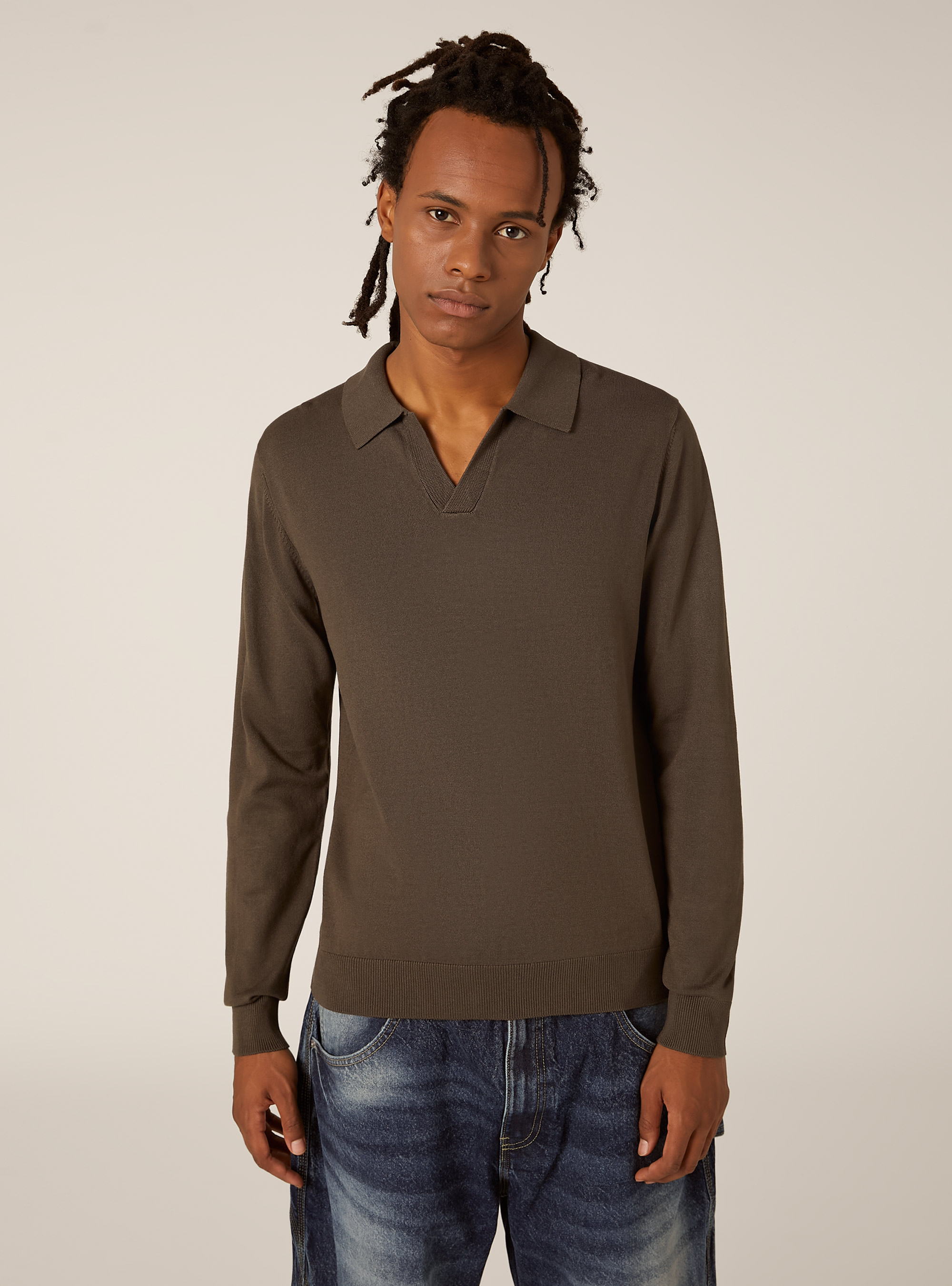 Polo en maille douce, TB2 TOBACCO MEDIUM