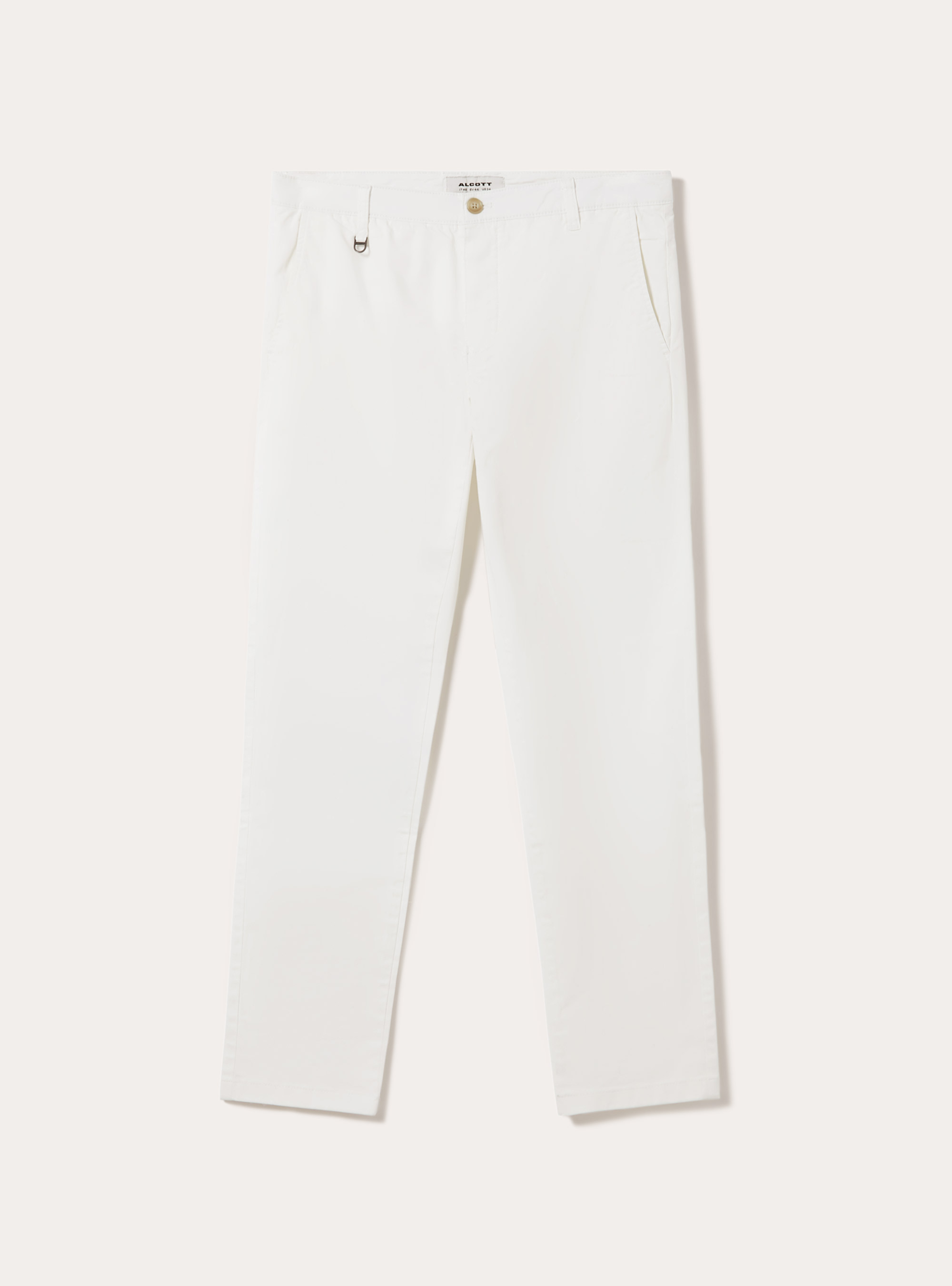 Pantalon chino stretch en serg&eacute; coupe skinny, WH1 OFF WHITE
