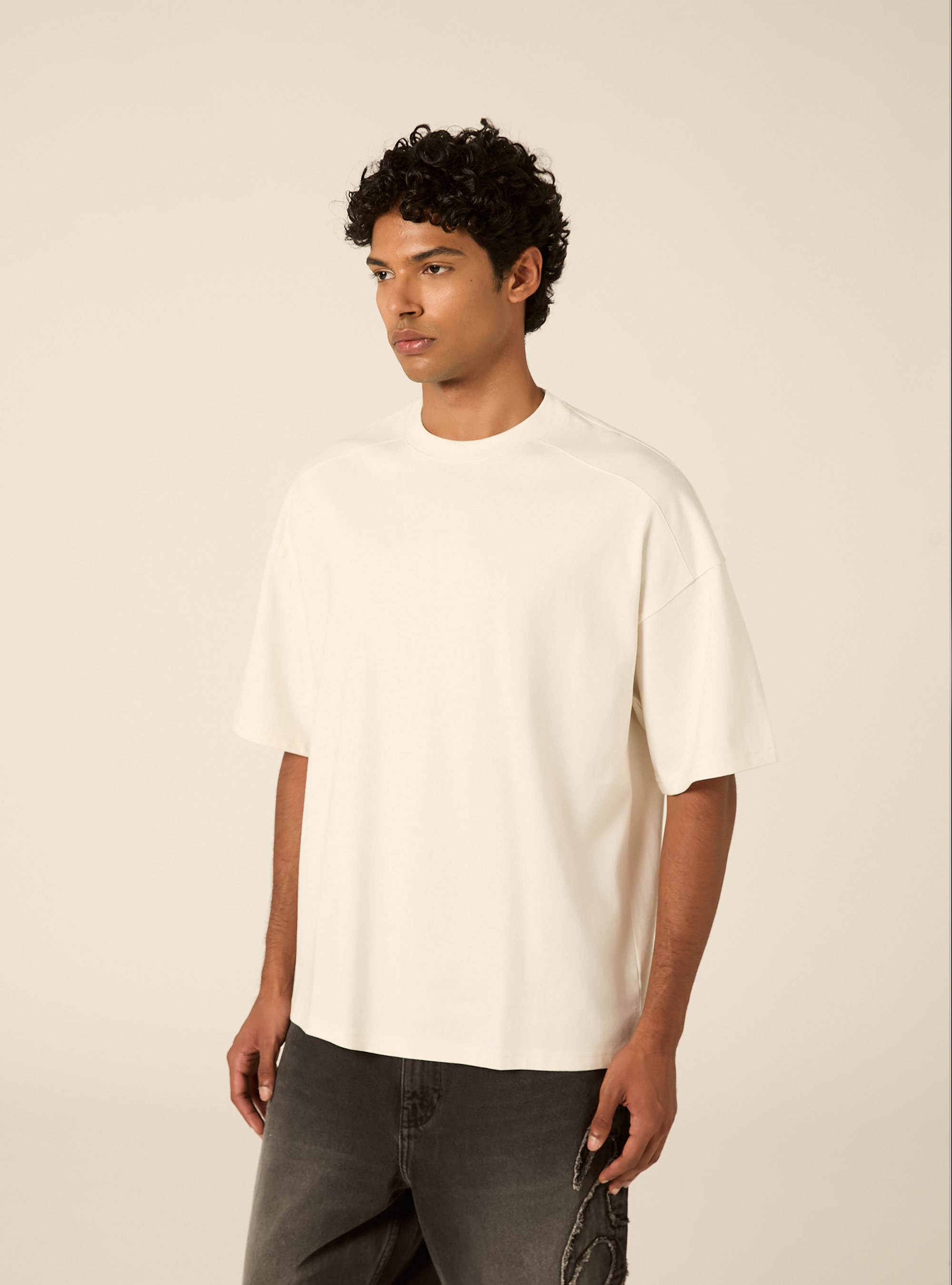 Boxy fit shirt mit &uuml;berschnittenen schultern, WH2 WHITE