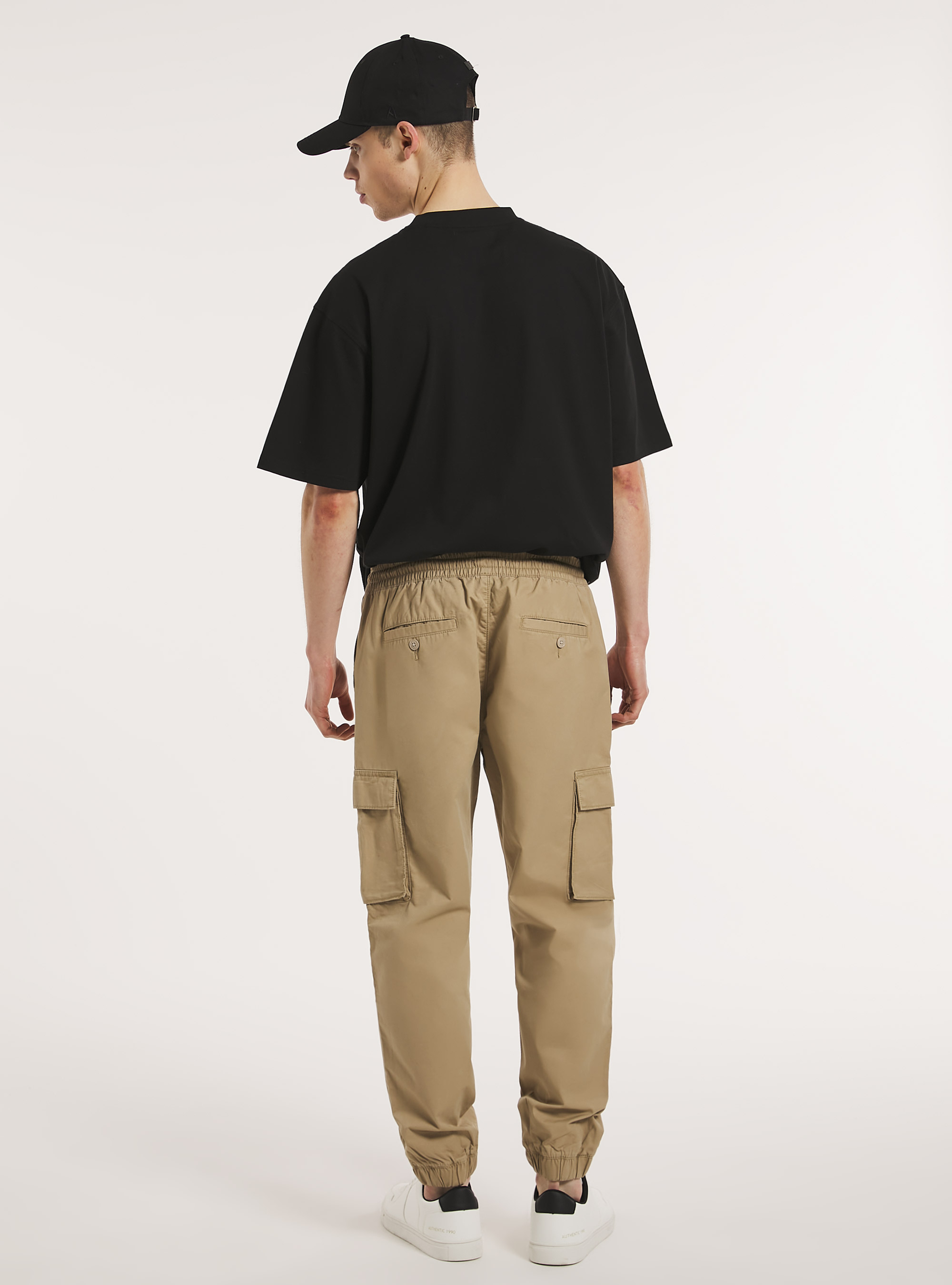 Pantalon jogger en coton, BG1 BEIGE DARK